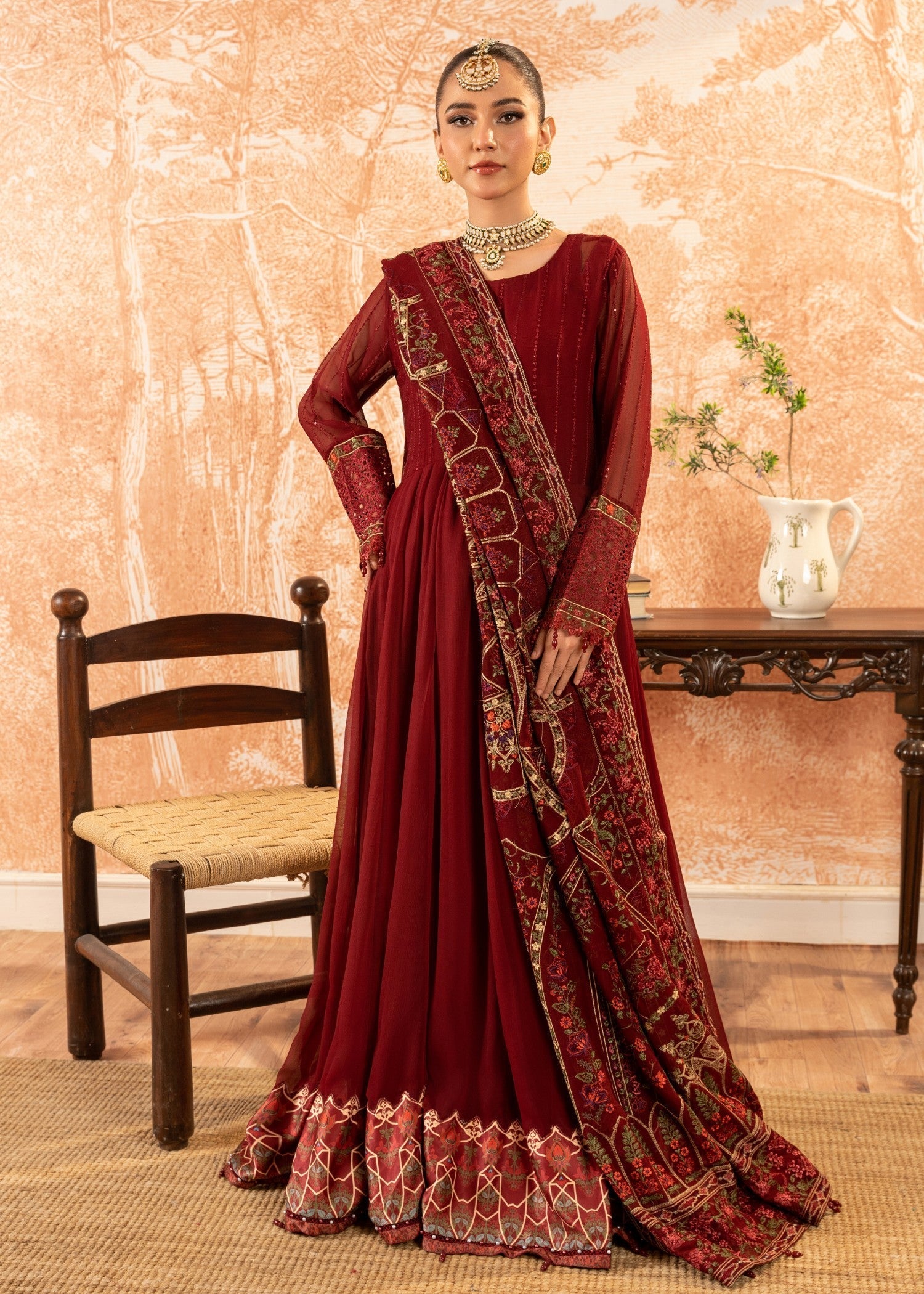 Malhaar Baaya 24 AL 3885 claret Women 3pcs