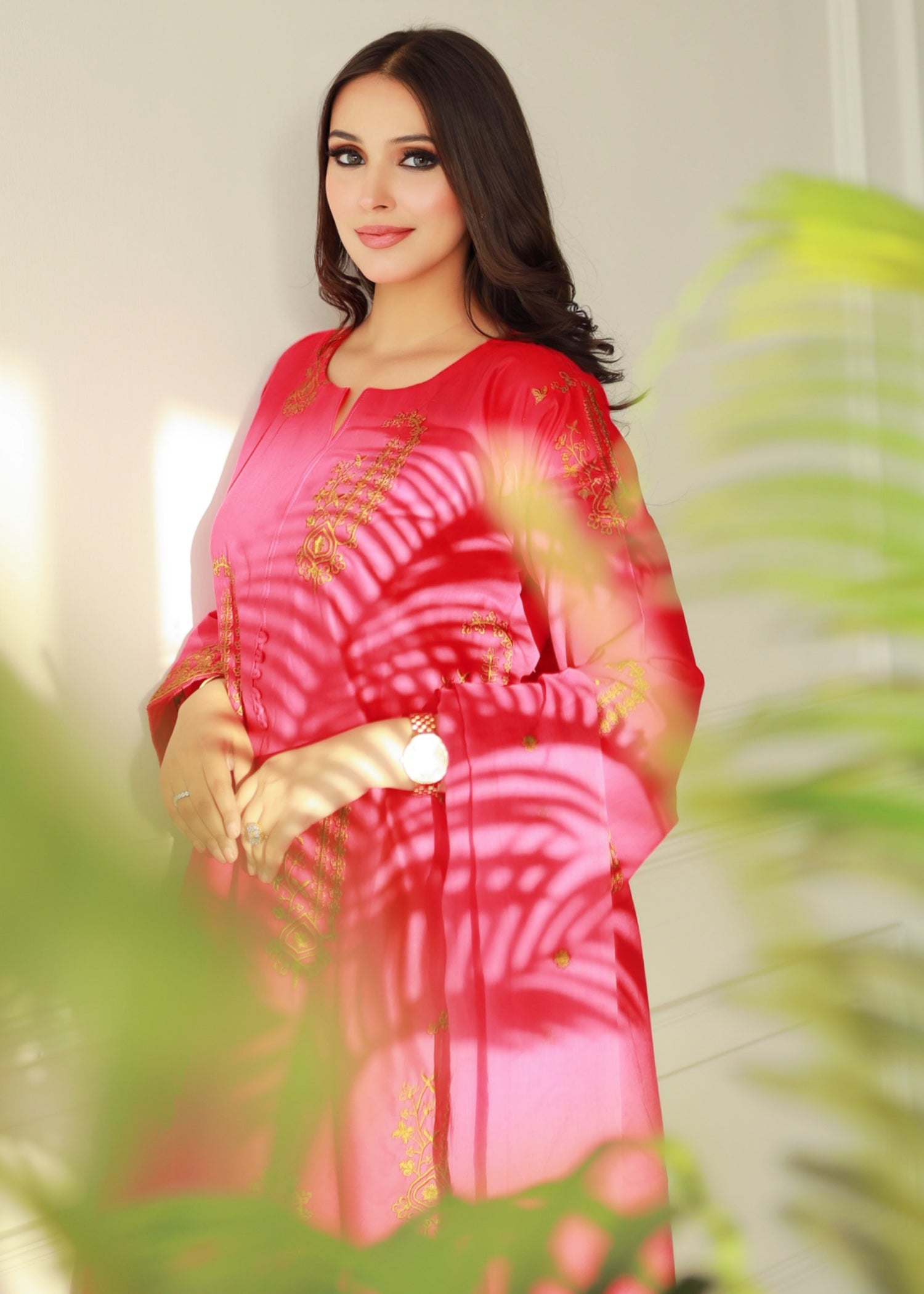 Ayesha B pink brown emb Women 3pcs