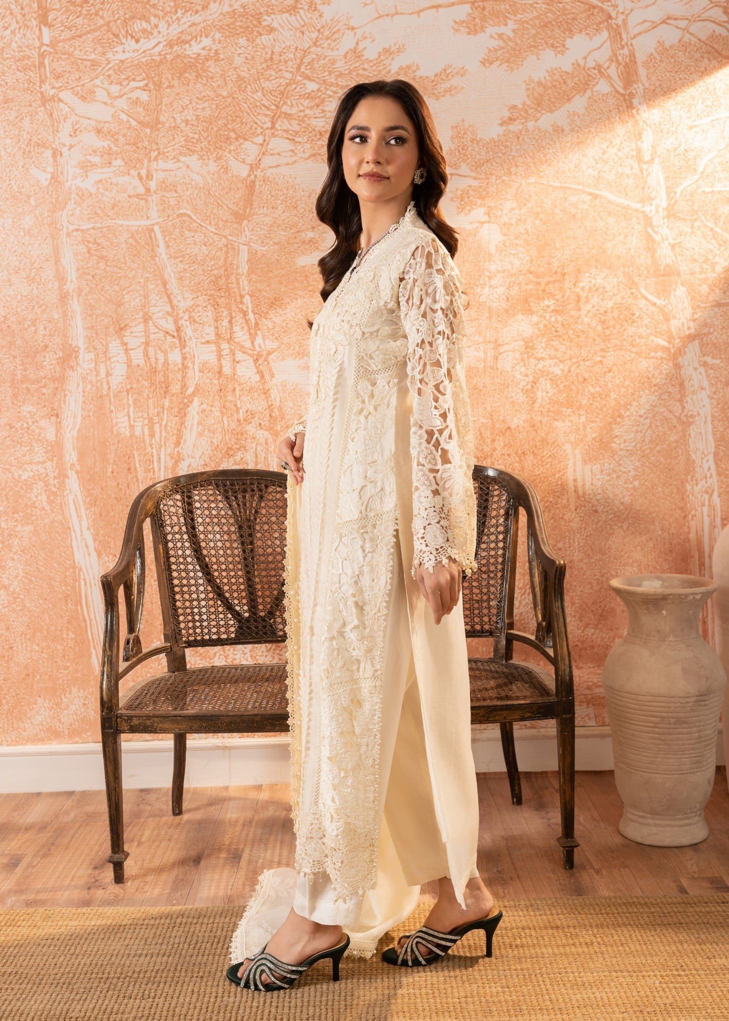 Malhaar Baaya AL 3999 pearl white Women 3pcs