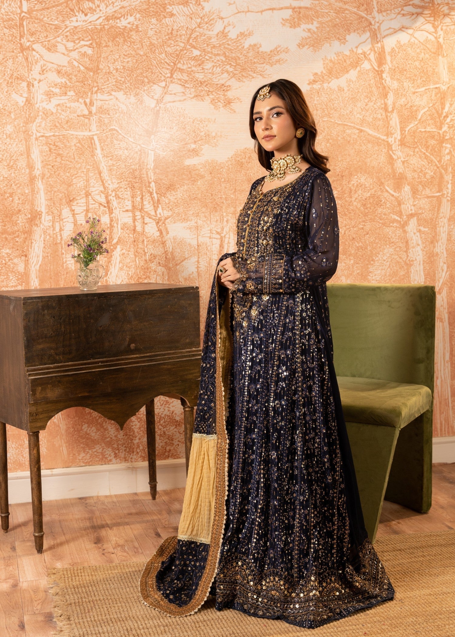 Malhaar ML RT AL 3864 Blue Women 3pcs