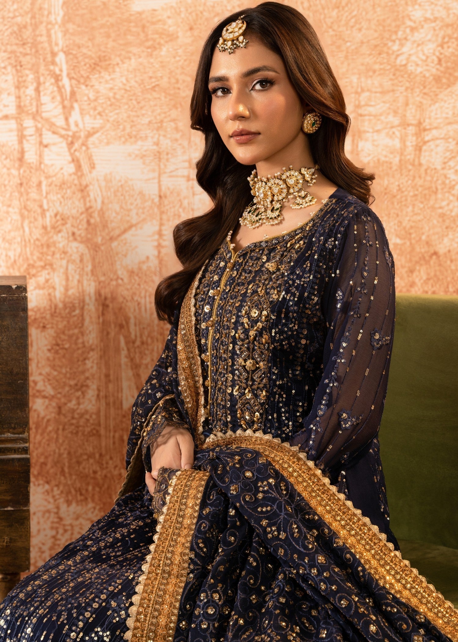 Malhaar ML RT AL 3864 Blue Women 3pcs