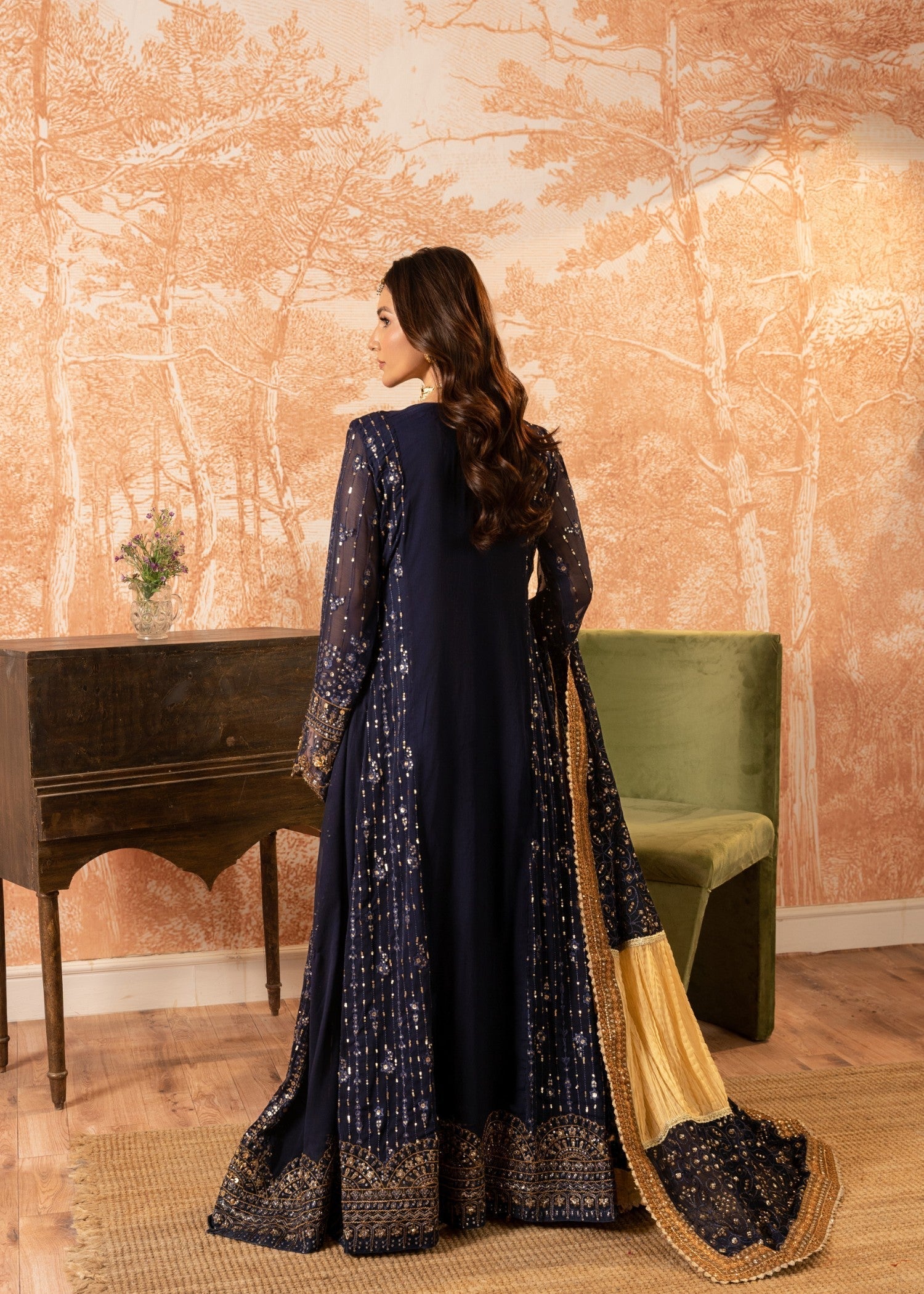 Malhaar ML RT AL 3864 Blue Women 3pcs