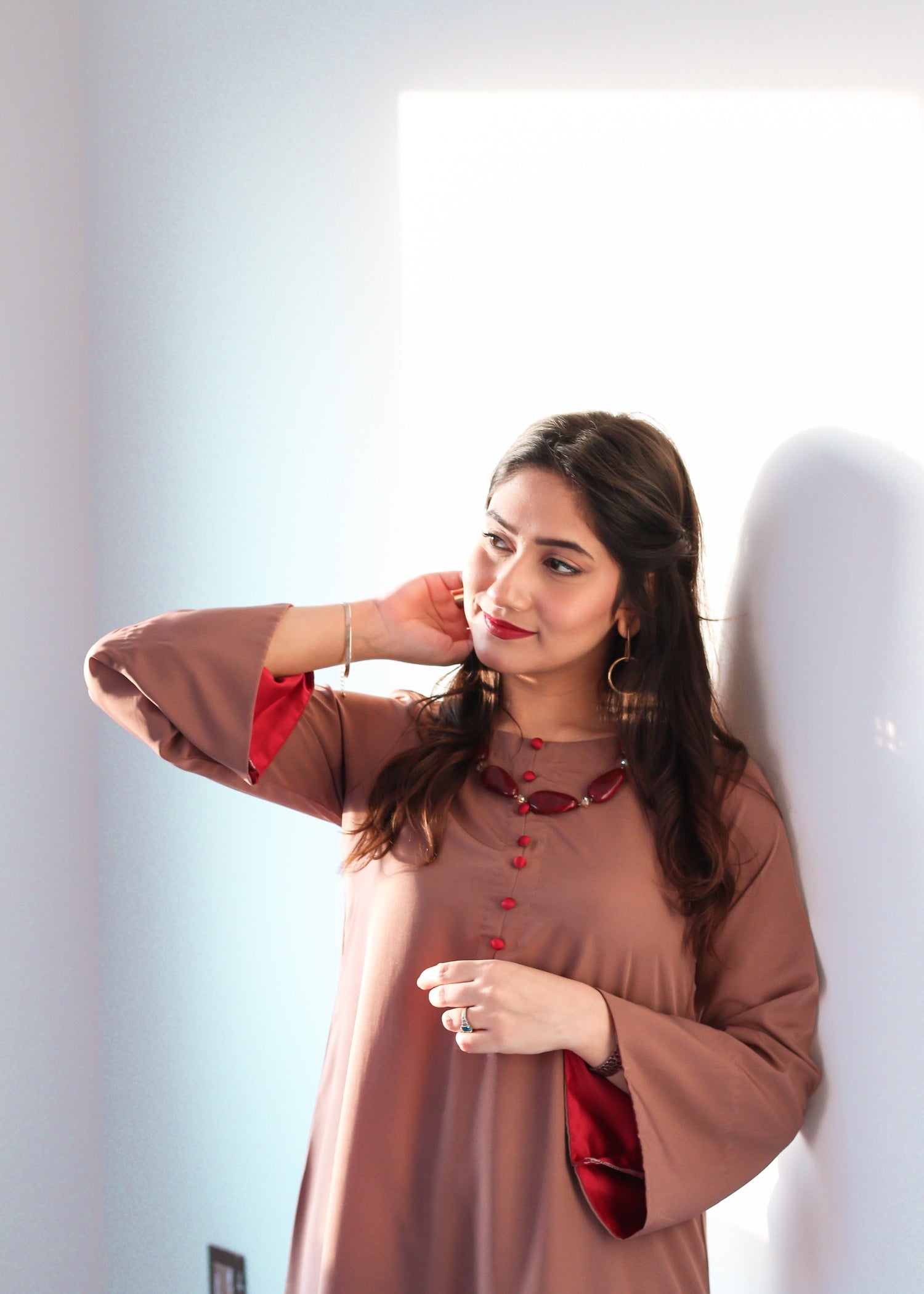 Zauk Rust Two Piece Dress Women 2pcs