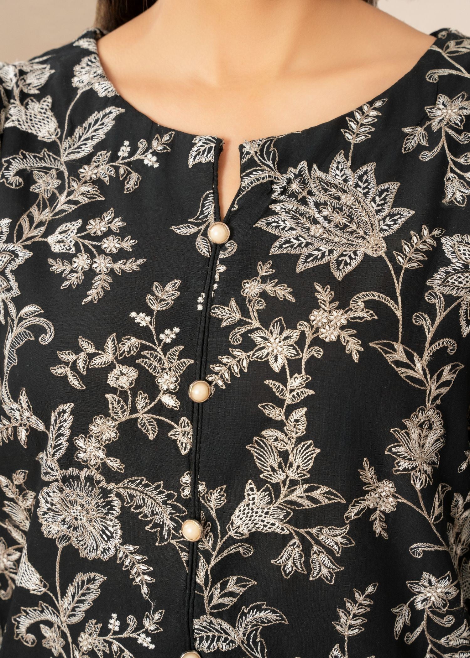 Meem Designs BLACK AND WHITE KURTA Women 1pcs