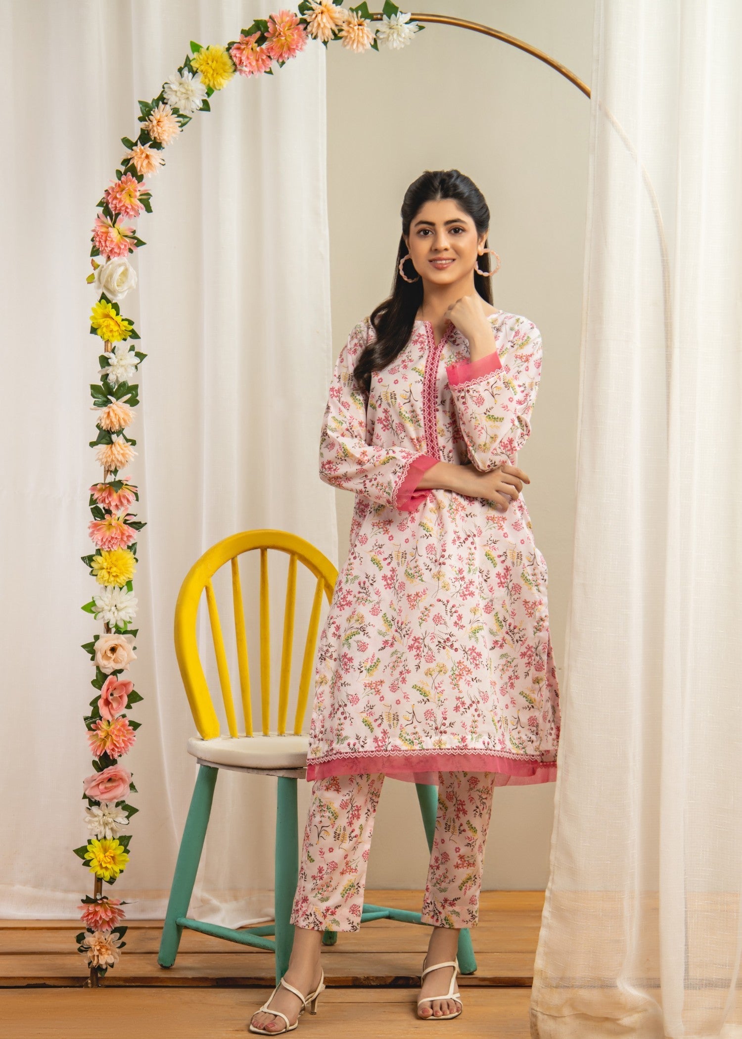 Ahlam By Safa Textile Floral Printed Co Ord Set Women 2pcs