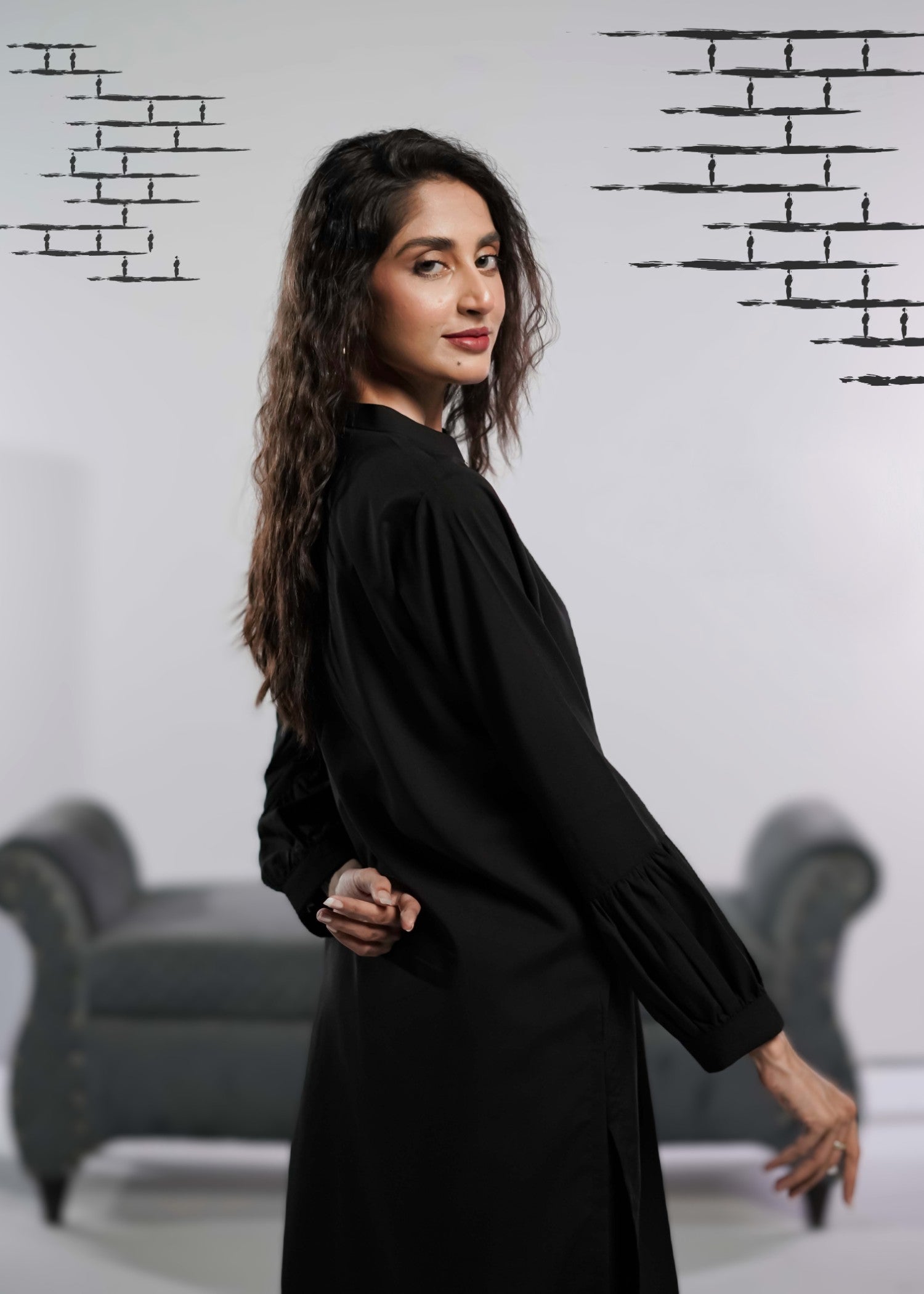 Ahlam By Safa Textile Noir Women 2pcs