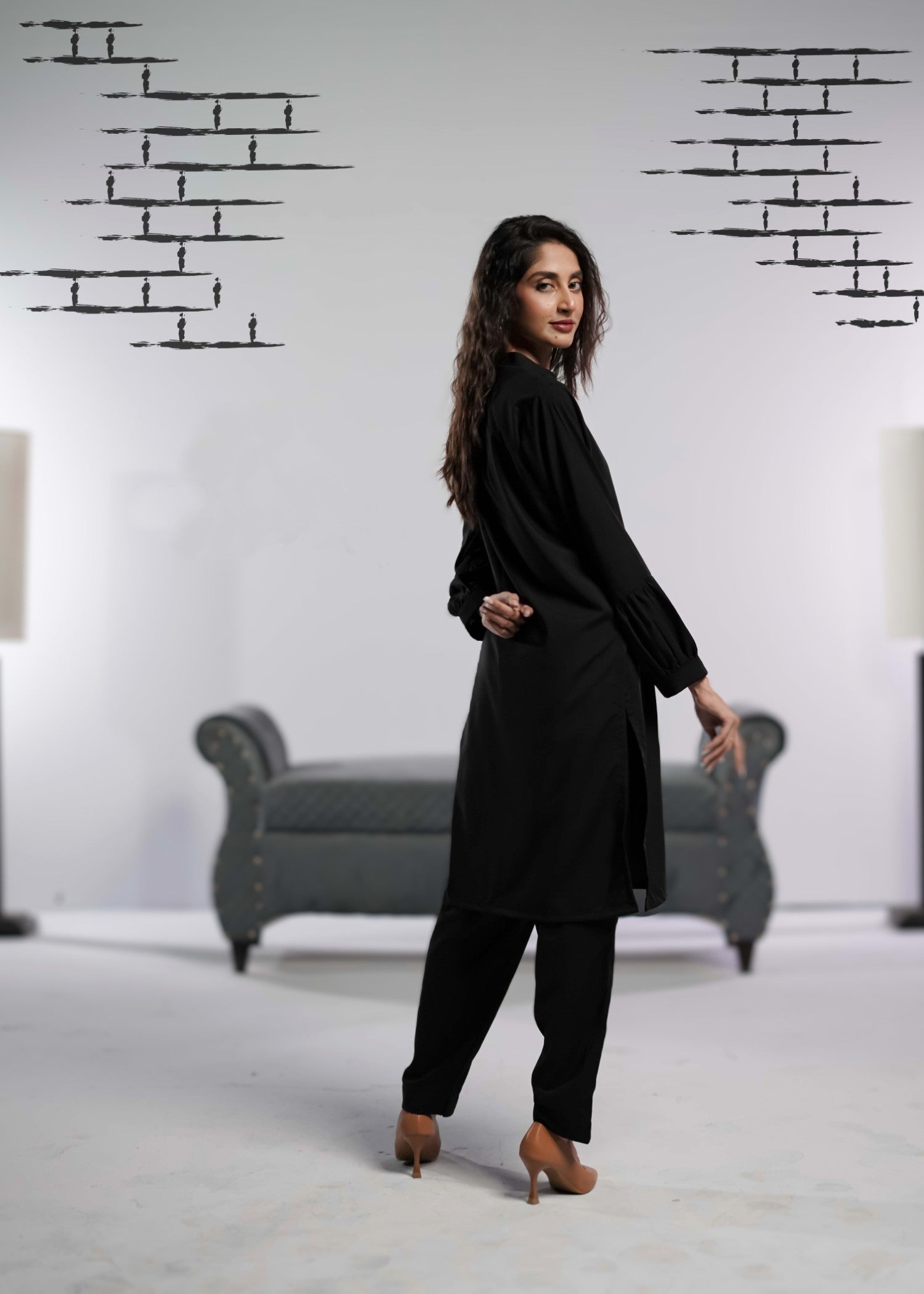 Ahlam By Safa Textile Noir Women 2pcs