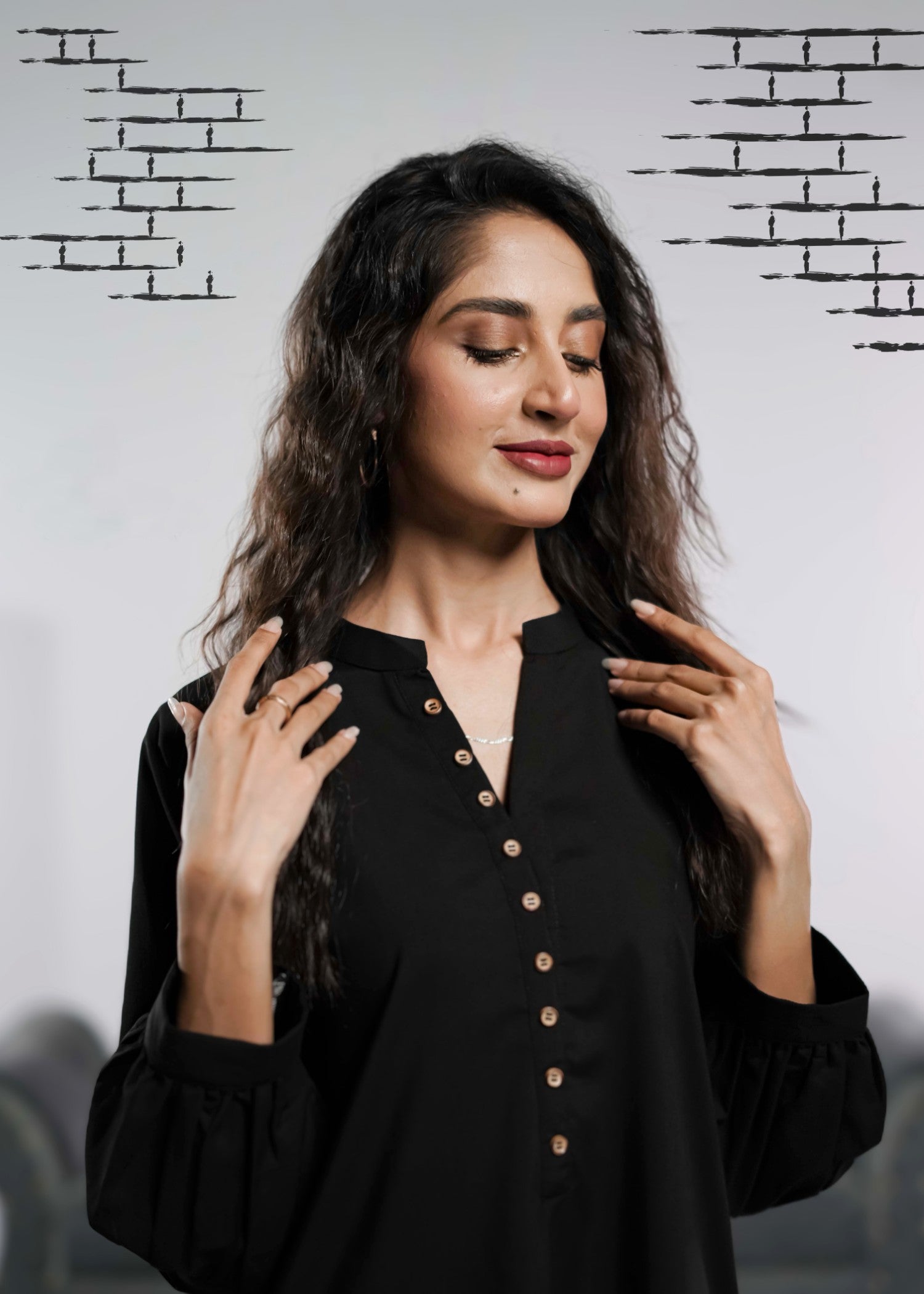 Ahlam By Safa Textile Noir Women 2pcs