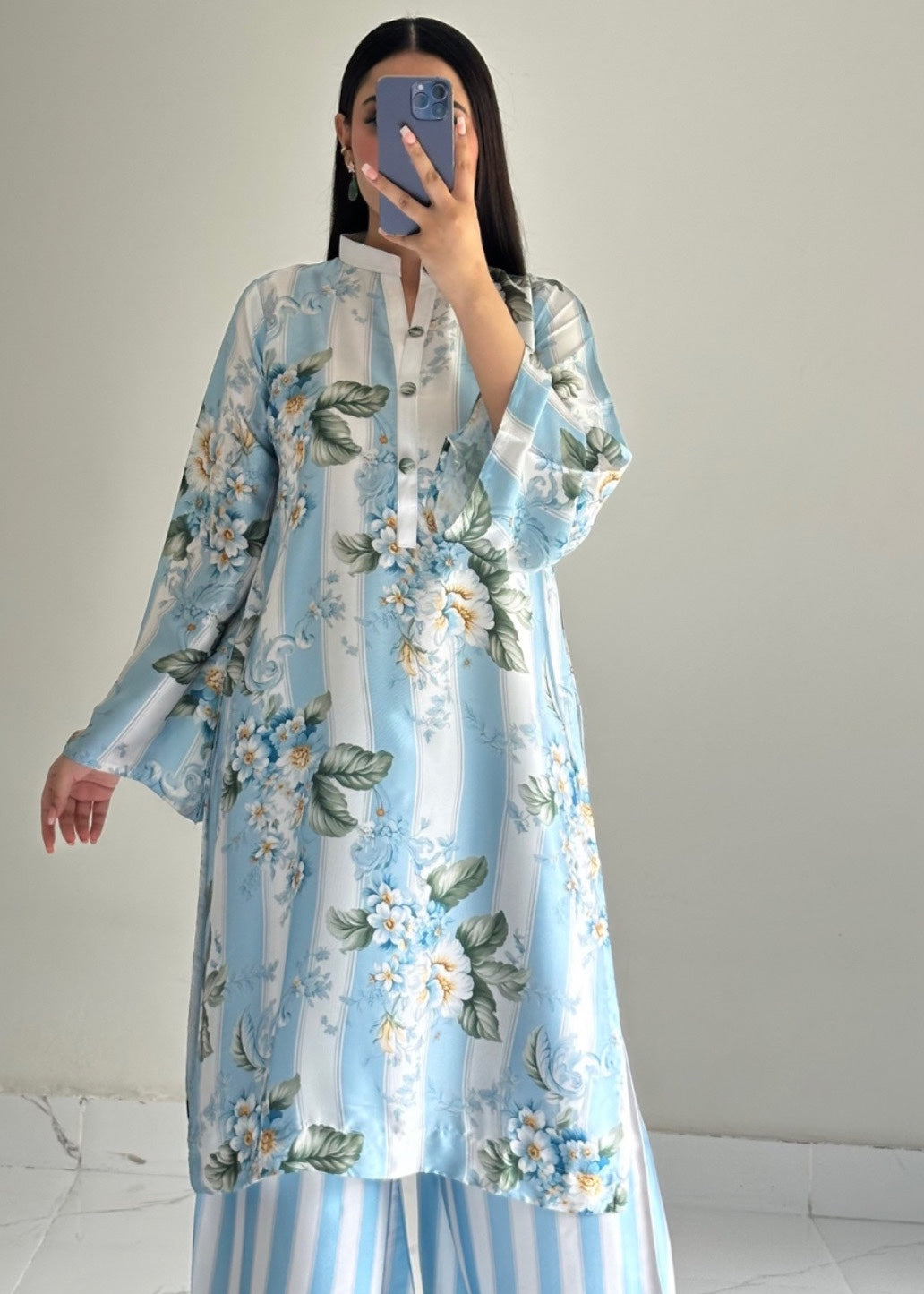 Ayesha B silk green flower Women 2pcs