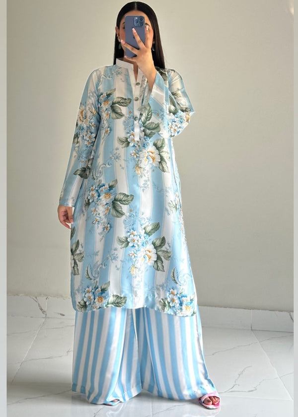 Ayesha B silk green flower Women 2pcs