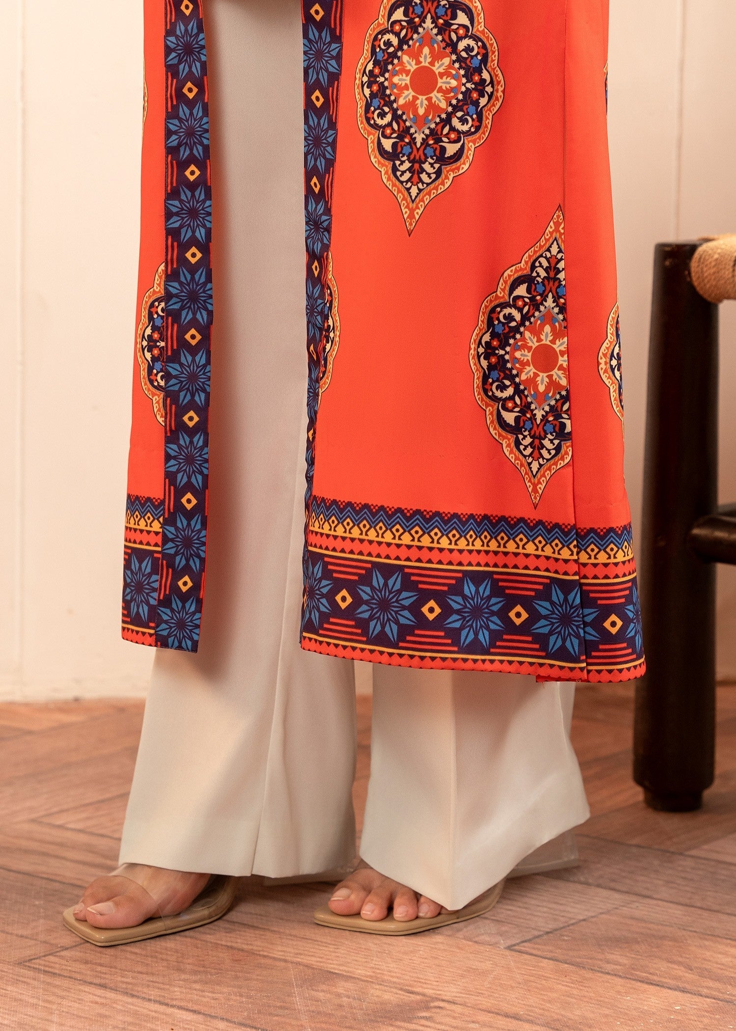 Stitch Vibes Off White Under Shirt & Trouser Women 2pcs