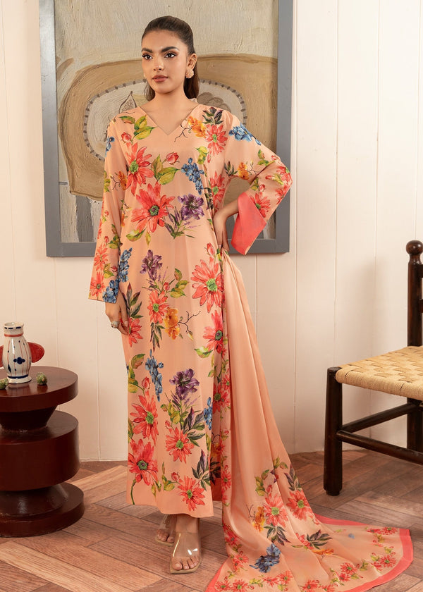 Stitch Vibes Coral Floral Dress Women 3pcs