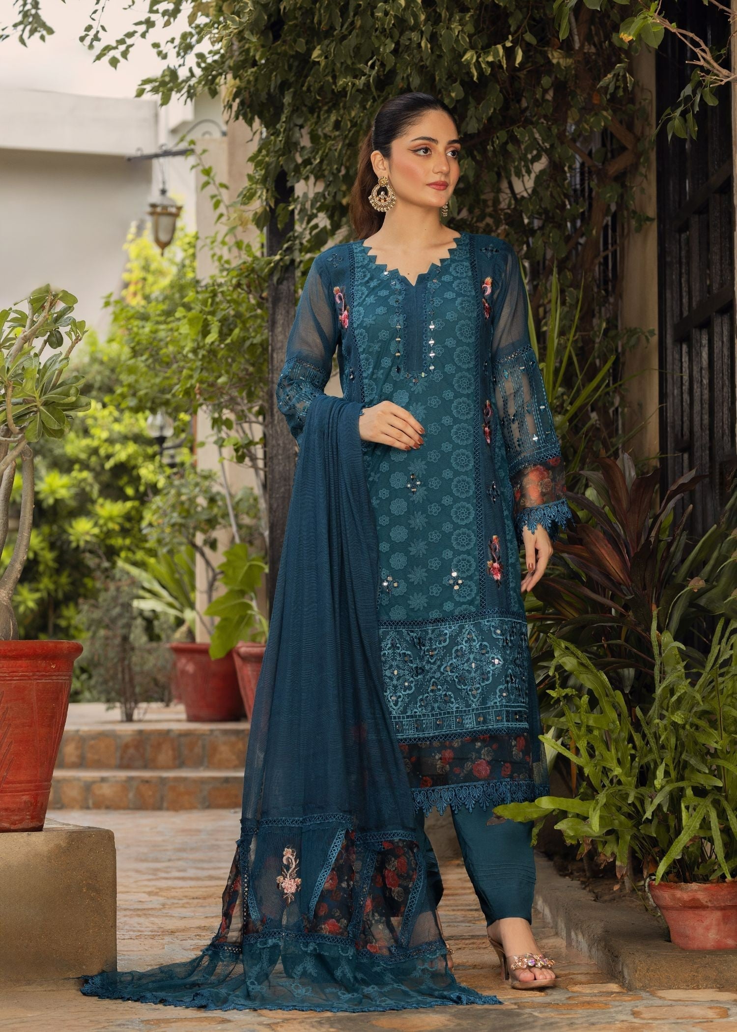 Ayesha Closet Shameem Teal Women 3pcs