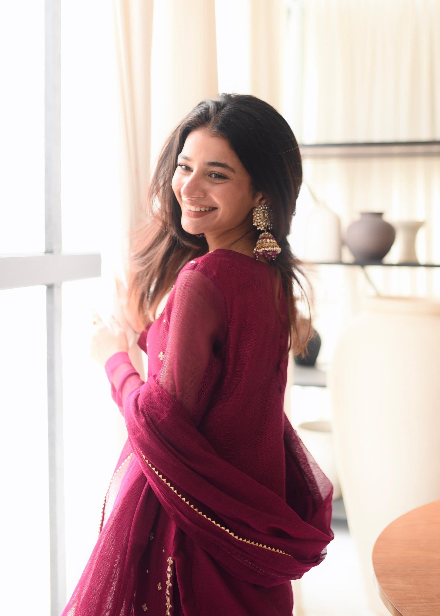 Amna Ismail FLOWER GIRL '07 ( MAGENTA DRESS ) Women 3pcs