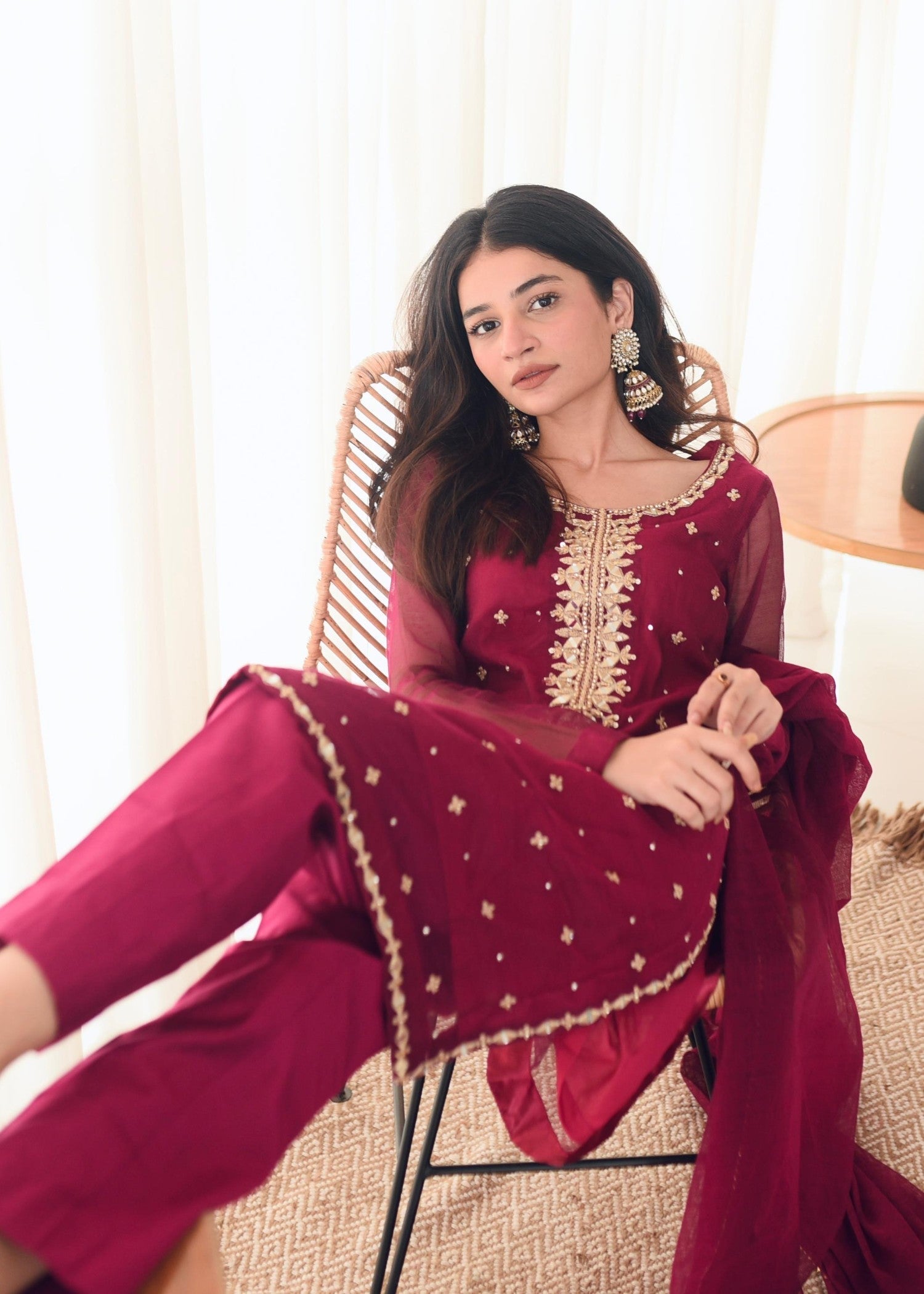 Amna Ismail FLOWER GIRL '07 ( MAGENTA DRESS ) Women 3pcs