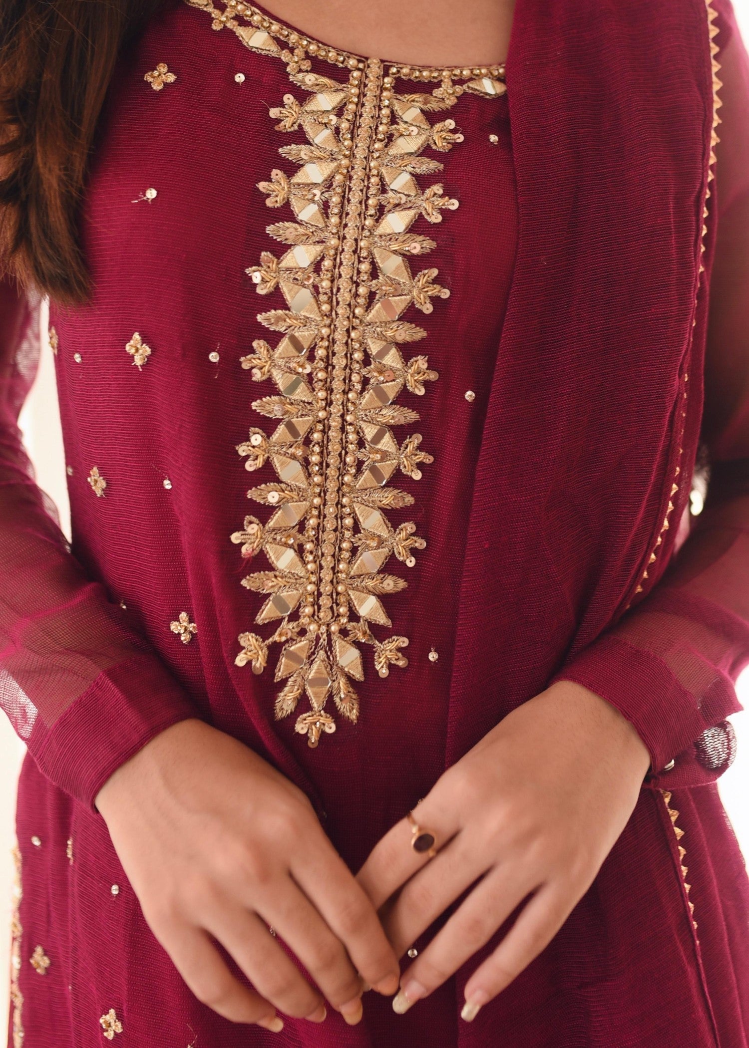 Amna Ismail FLOWER GIRL '07 ( MAGENTA DRESS ) Women 3pcs