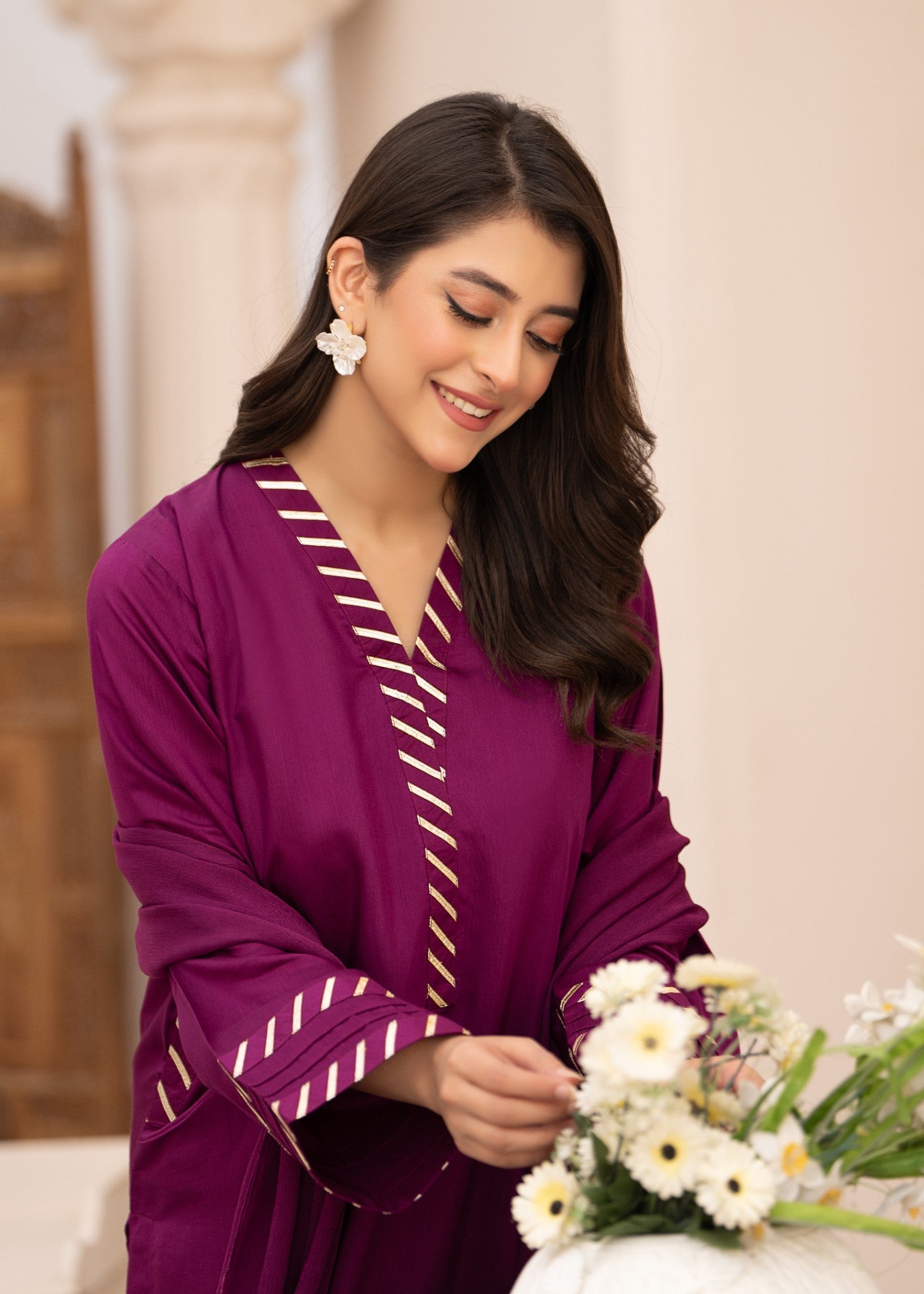 Yolo Pret Silk Viscose with Crinkle Chiffon Pk Dupatta VISC W24 0001 Women 3pcs