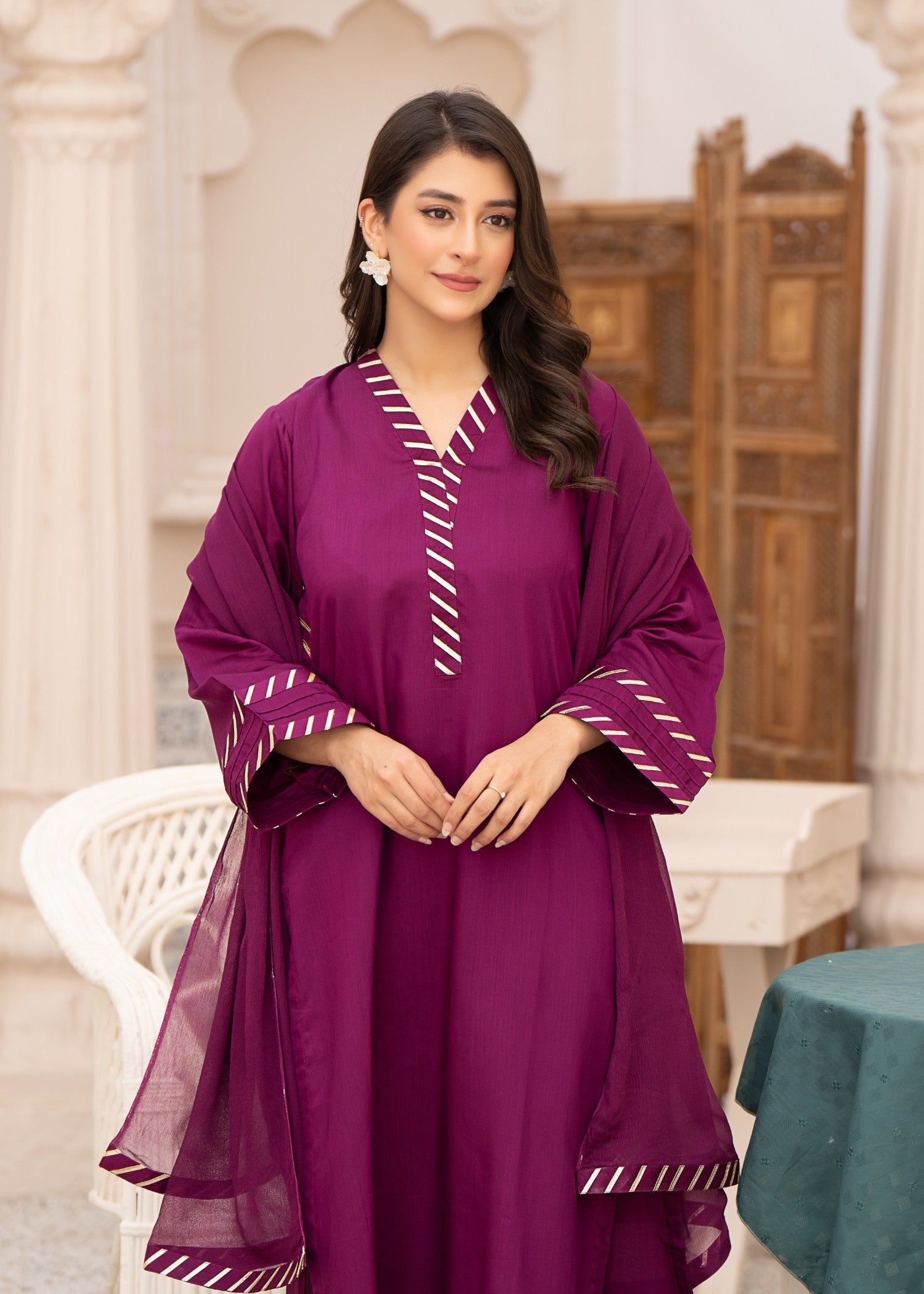 Yolo Pret Silk Viscose with Crinkle Chiffon Pk Dupatta VISC W24 0001 Women 3pcs