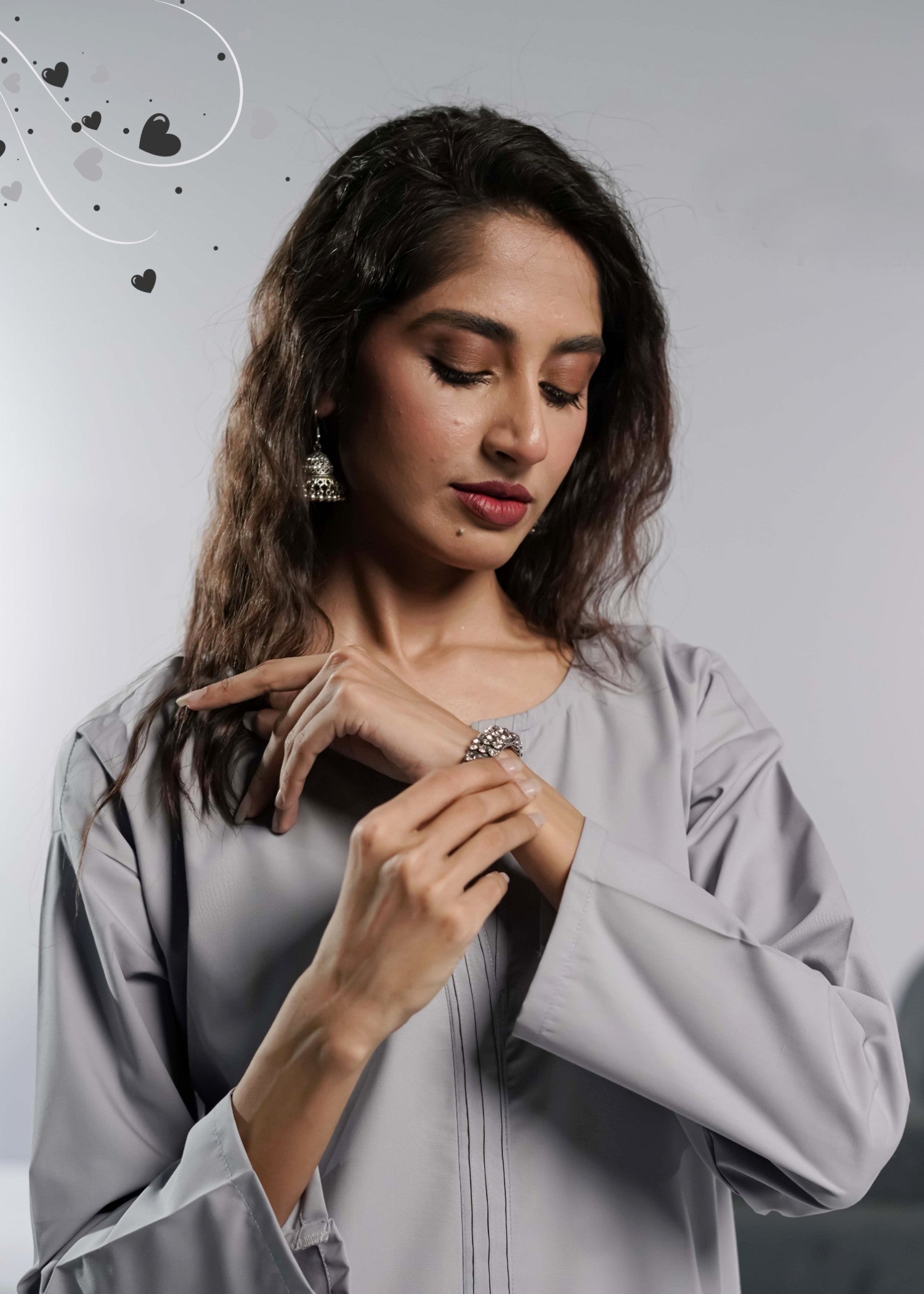 Ahlam By Safa Textile Ashen Blue Women 2pcs