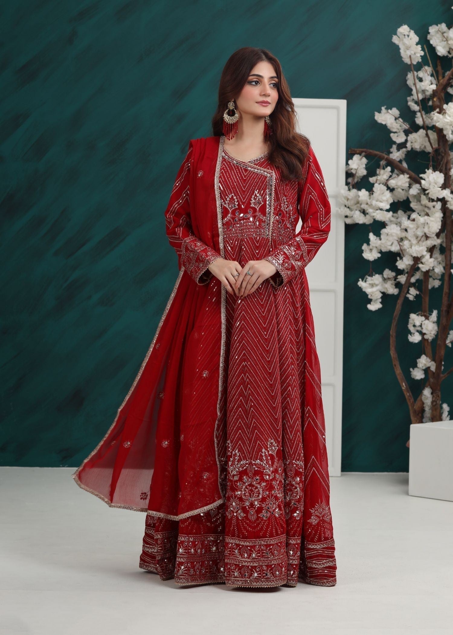 Al Burhan Apparel Mashaal Red Women 3pcs