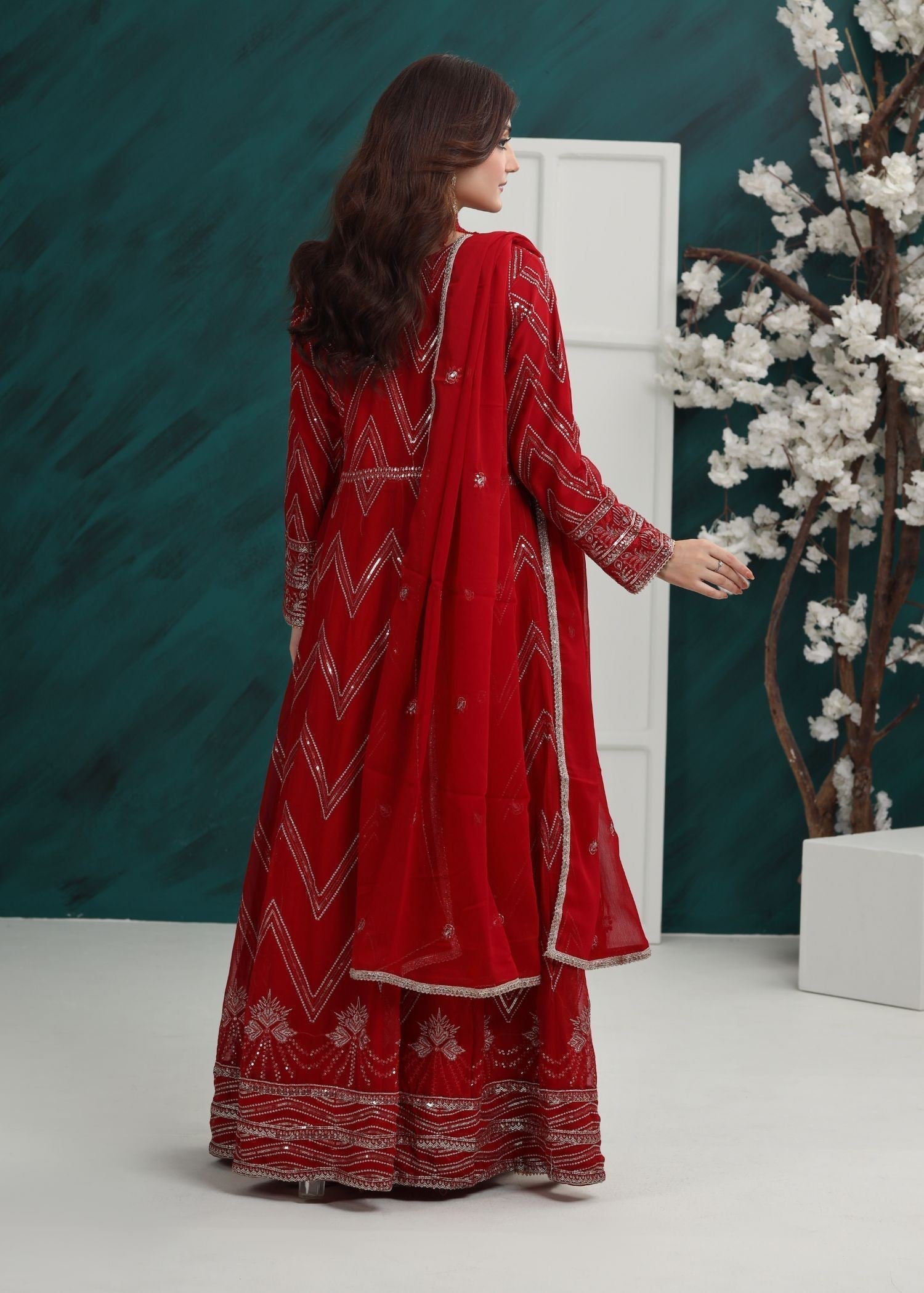 Al Burhan Apparel Mashaal Red Women 3pcs