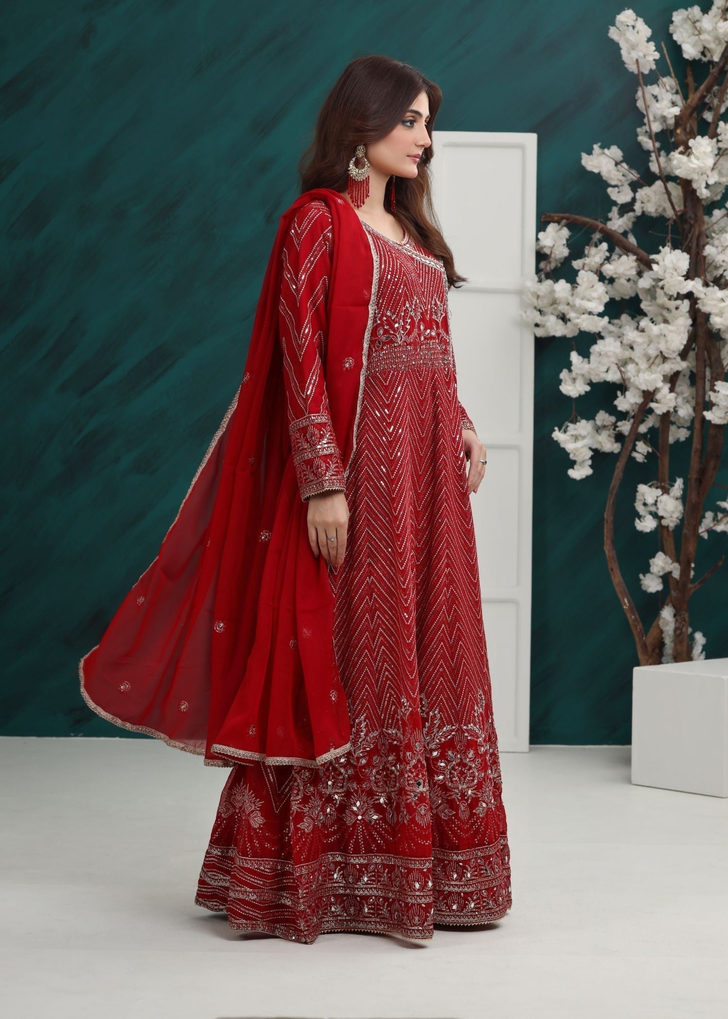 Al Burhan Apparel Mashaal Red Women 3pcs
