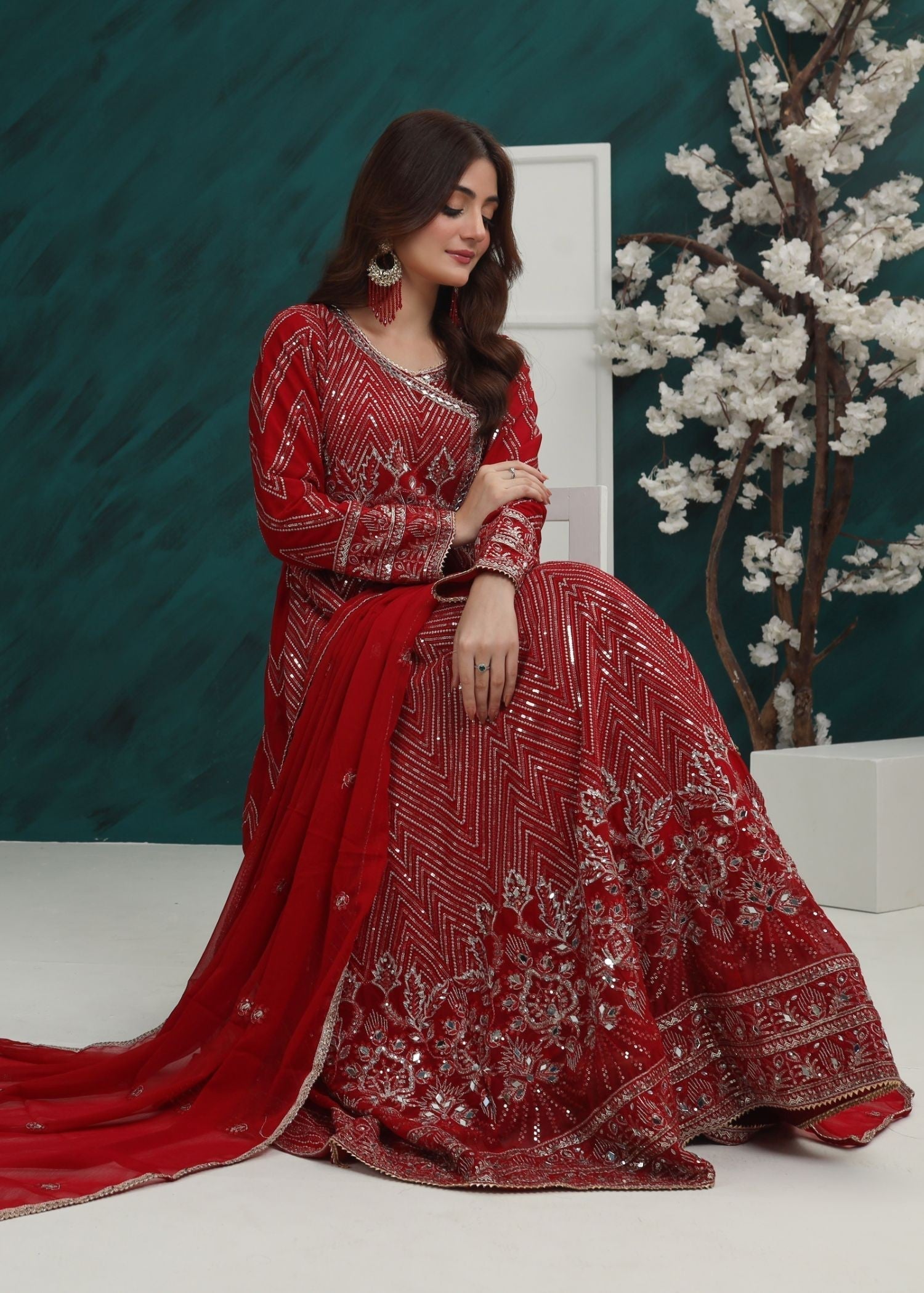 Al Burhan Apparel Mashaal Red Women 3pcs