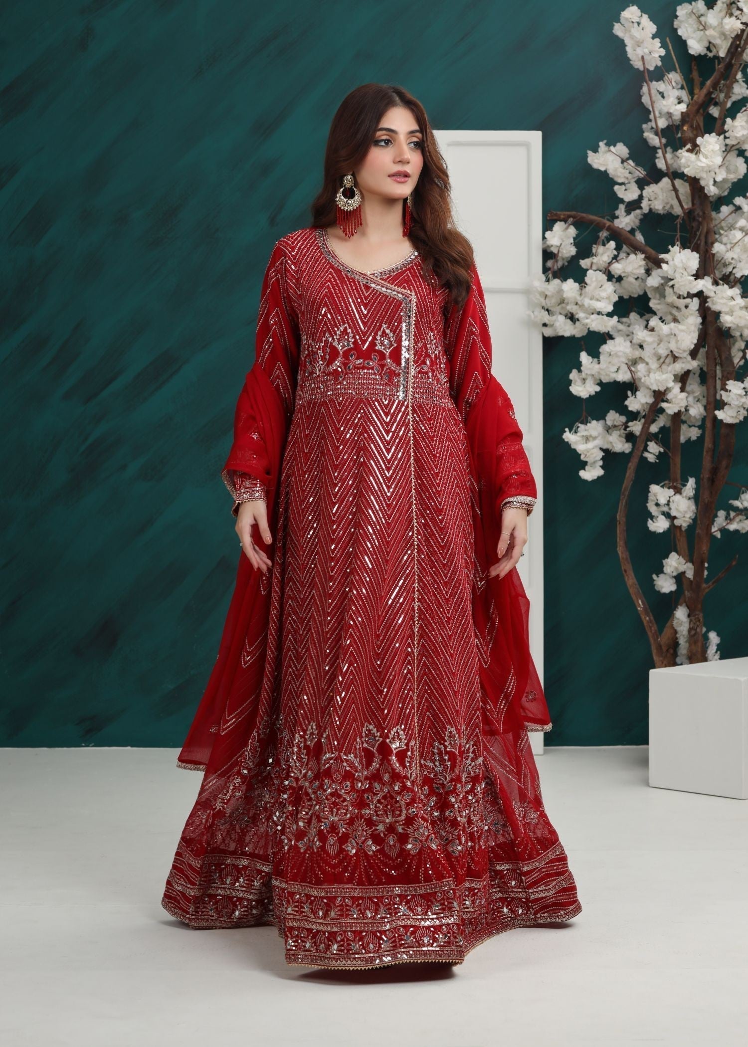 Al Burhan Apparel Mashaal Red Women 3pcs