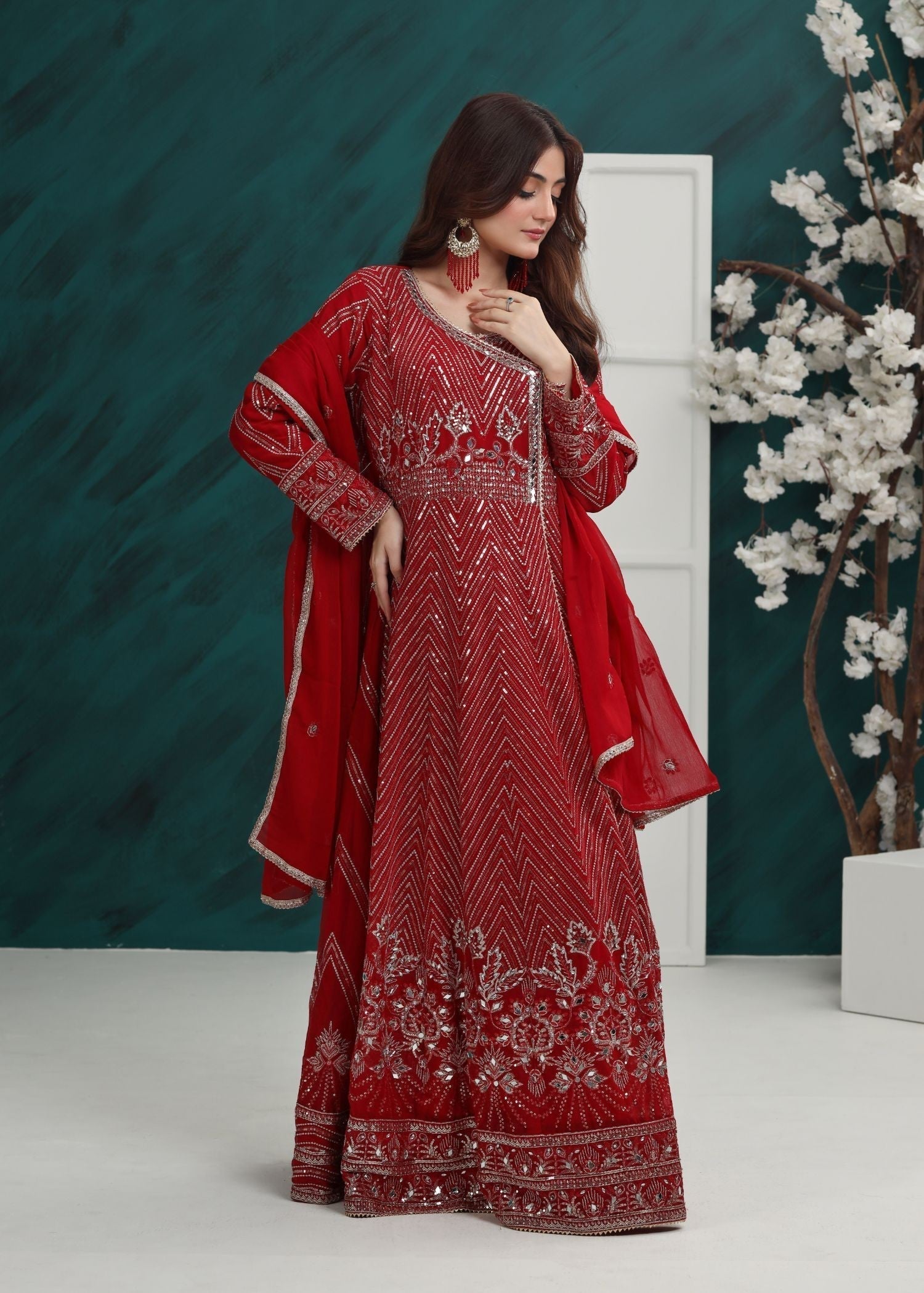 Al Burhan Apparel Mashaal Red Women 3pcs