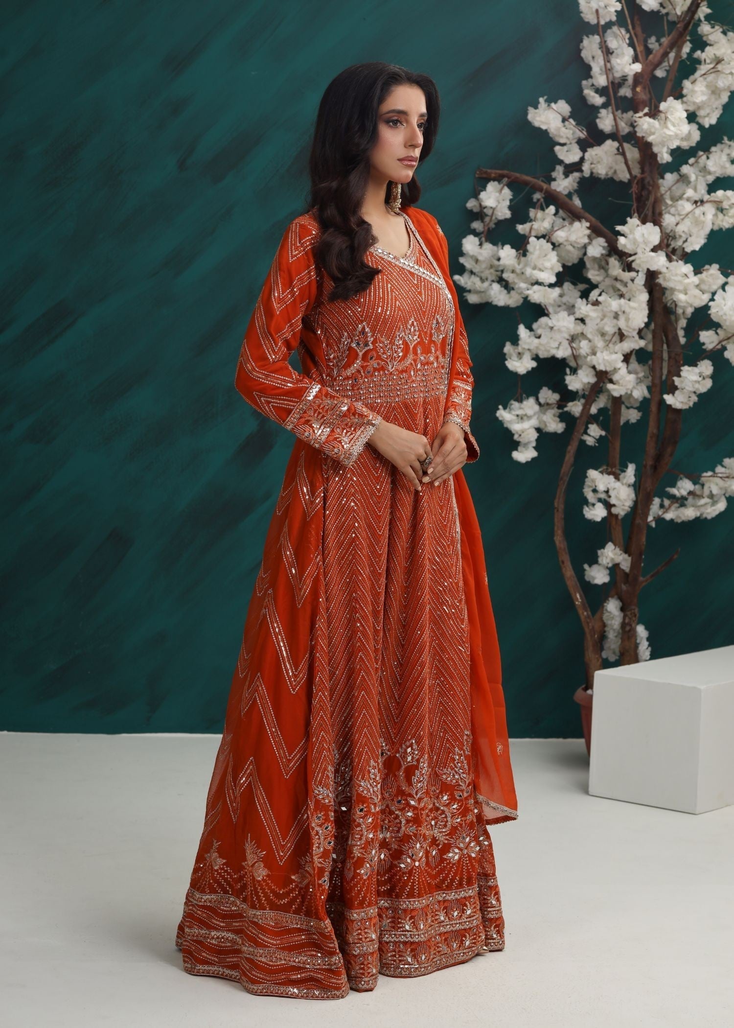 Al Burhan Apparel Mashaal Rust Women 3pcs