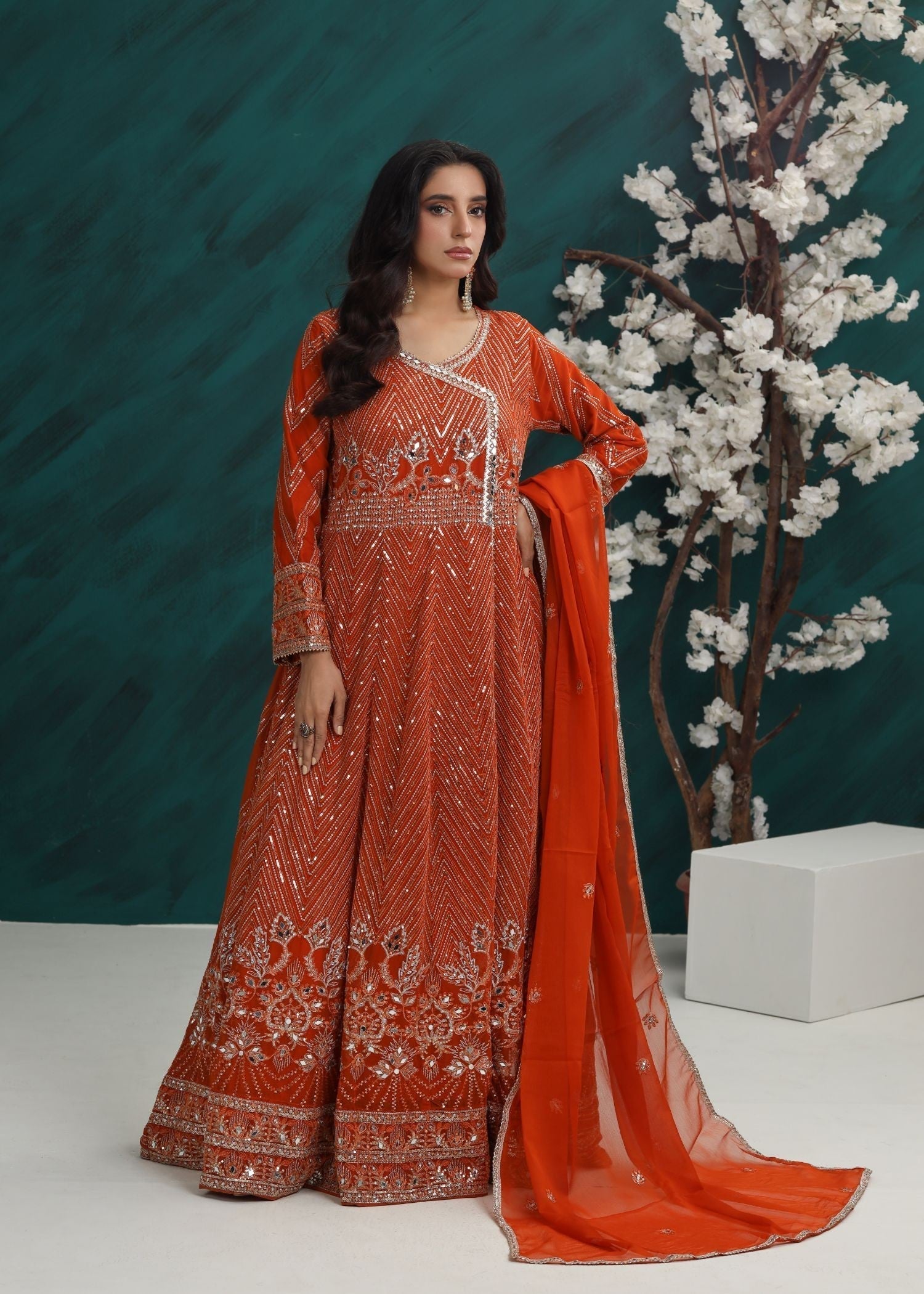 Al Burhan Apparel Mashaal Rust Women 3pcs