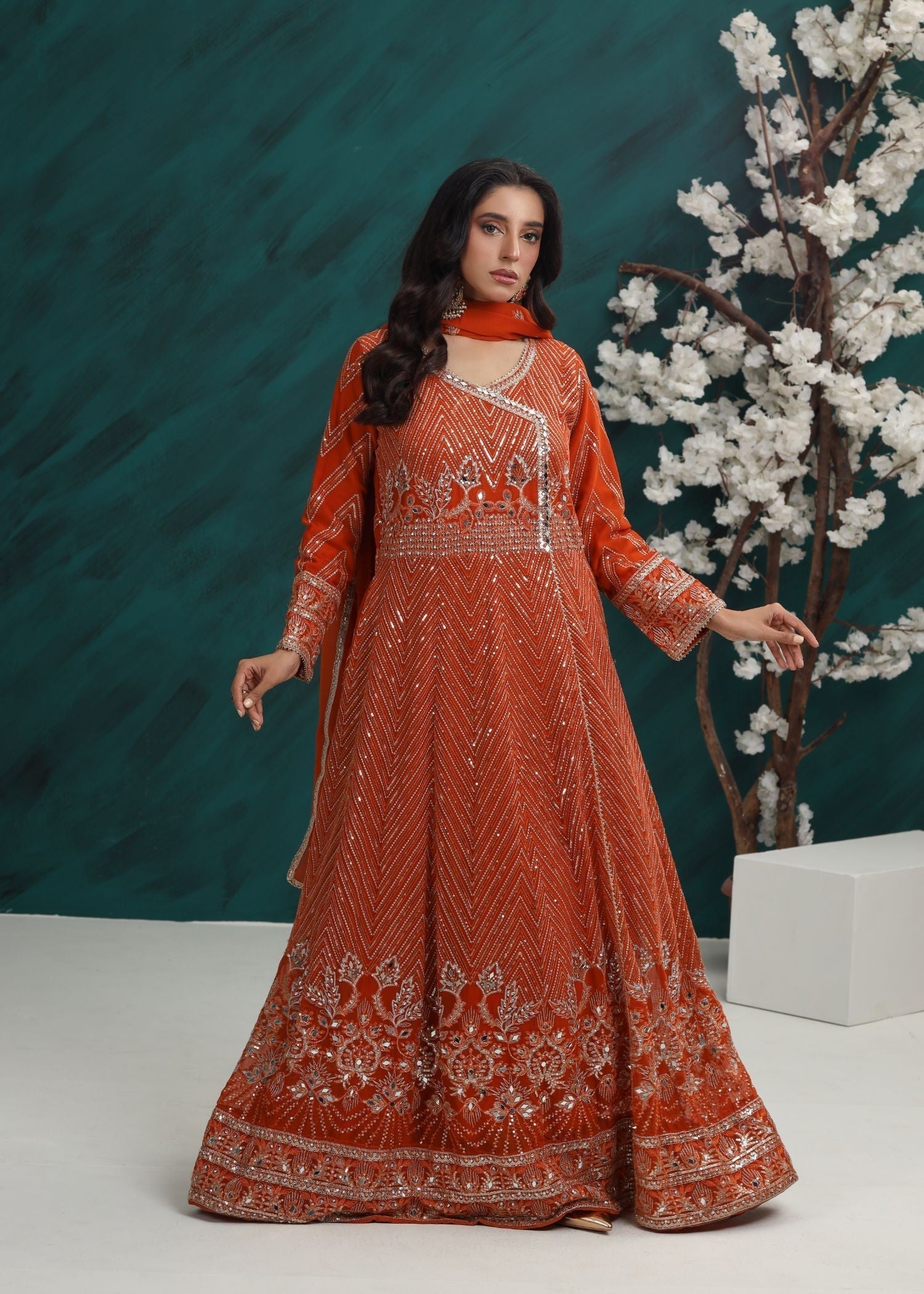 Al Burhan Apparel Mashaal Rust Women 3pcs