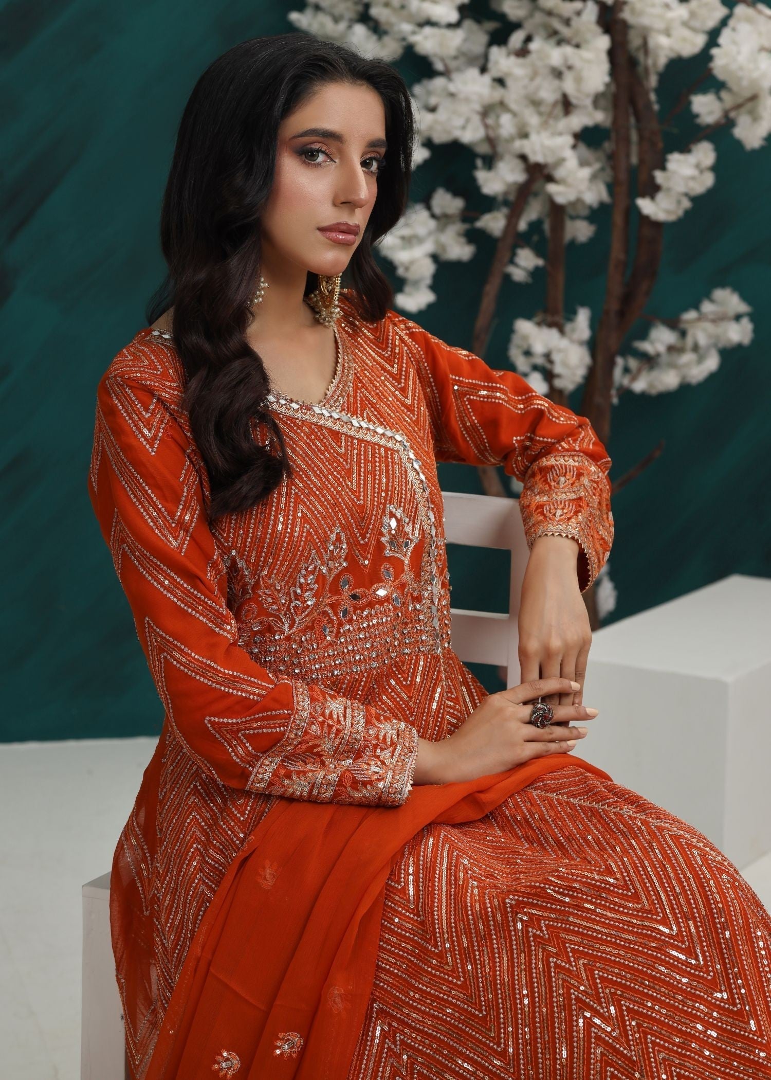 Al Burhan Apparel Mashaal Rust Women 3pcs