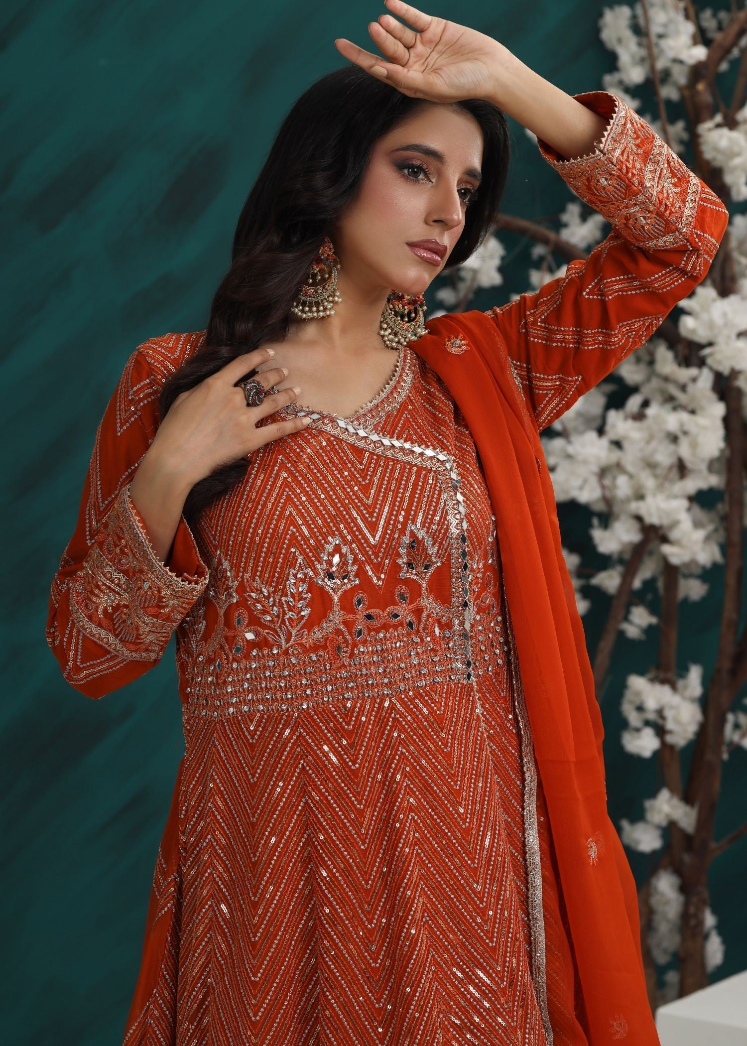 Al Burhan Apparel Mashaal Rust Women 3pcs