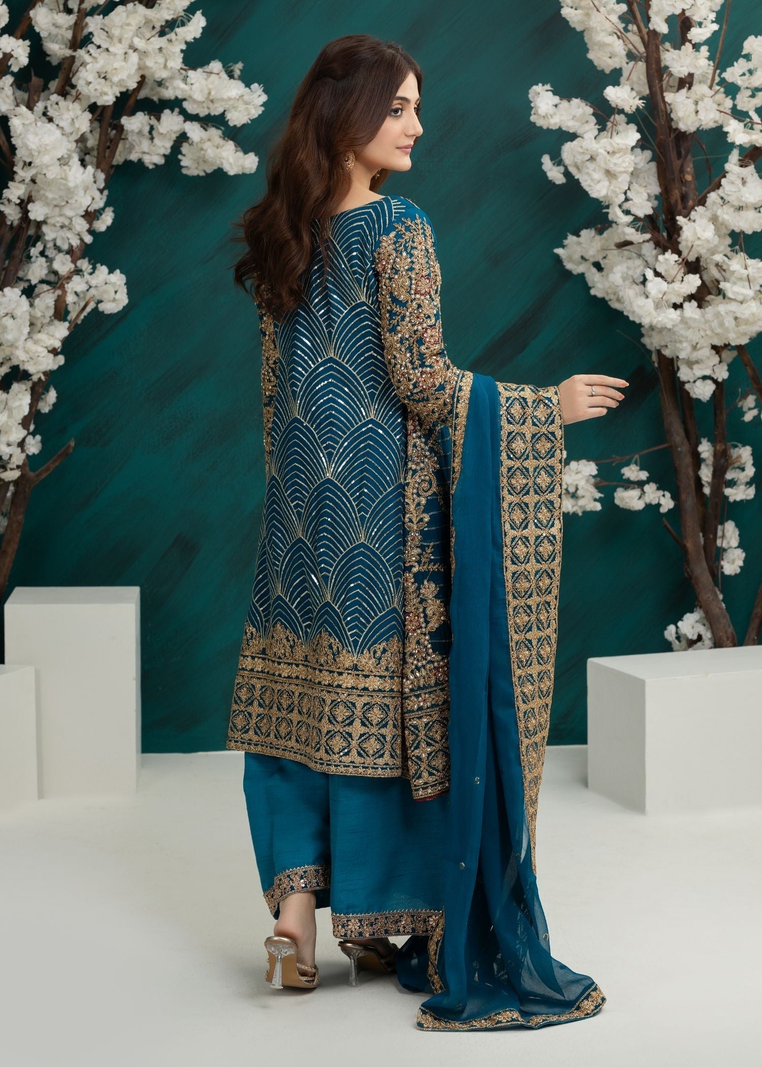 Al Burhan Apparel Maahi Sapphire Blue Women 3pcs