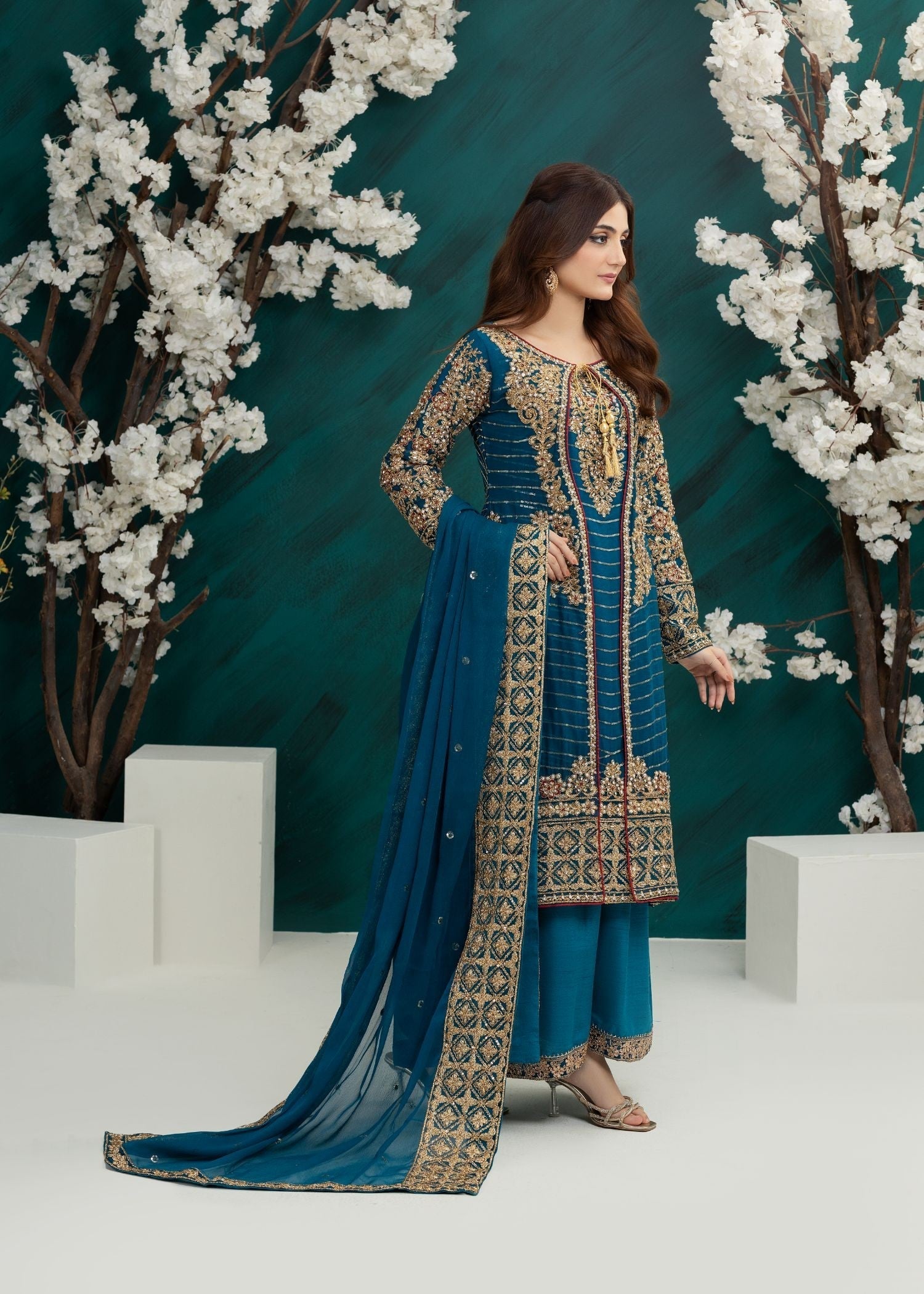 Al Burhan Apparel Maahi Sapphire Blue Women 3pcs