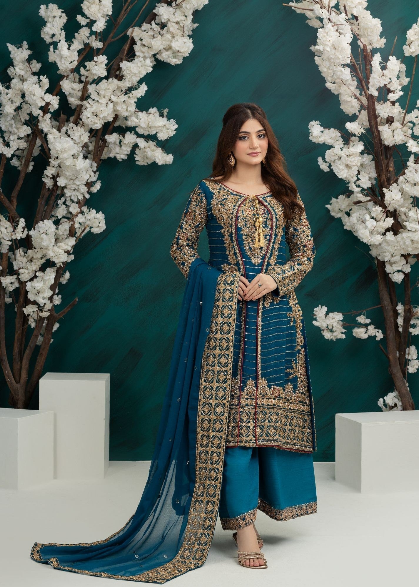 Al Burhan Apparel Maahi Sapphire Blue Women 3pcs