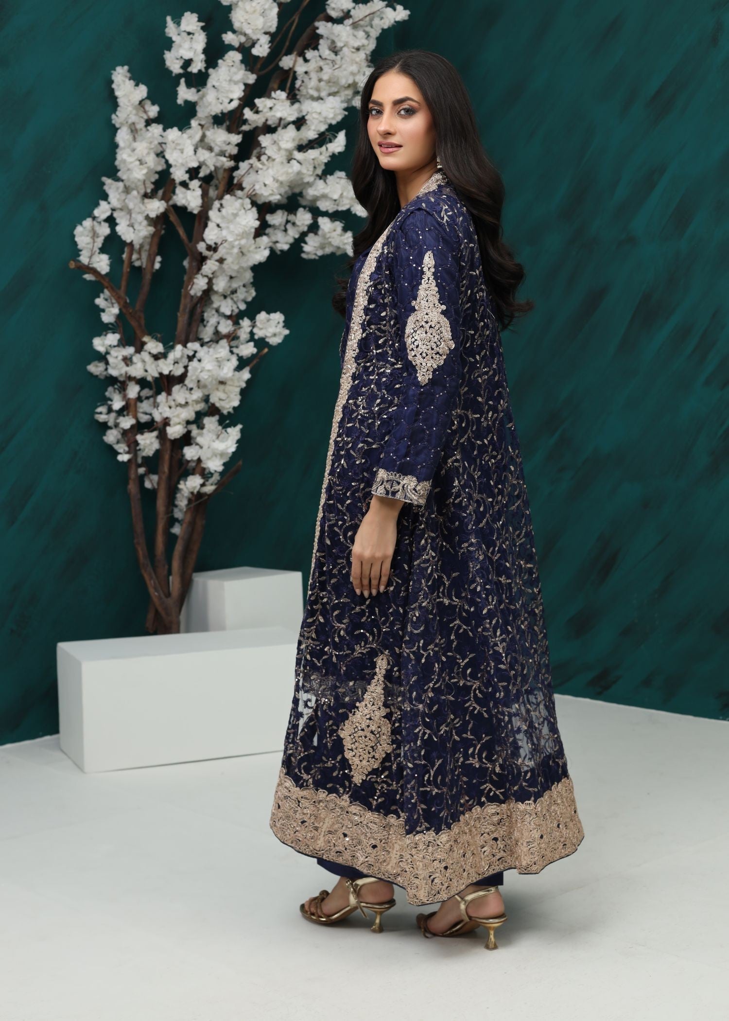 Al Burhan Apparel Wirsa Navy Blue Women 4pcs