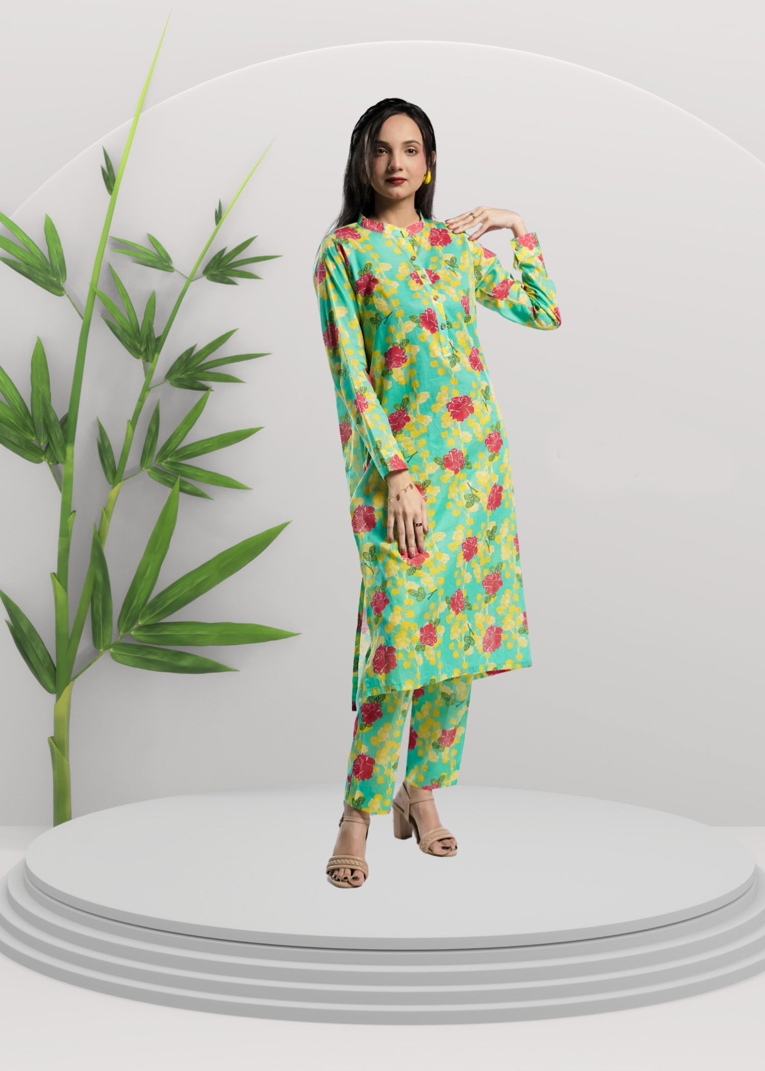 Ahlam By Safa Textile Seafoam Co ord Set Women 2pcs