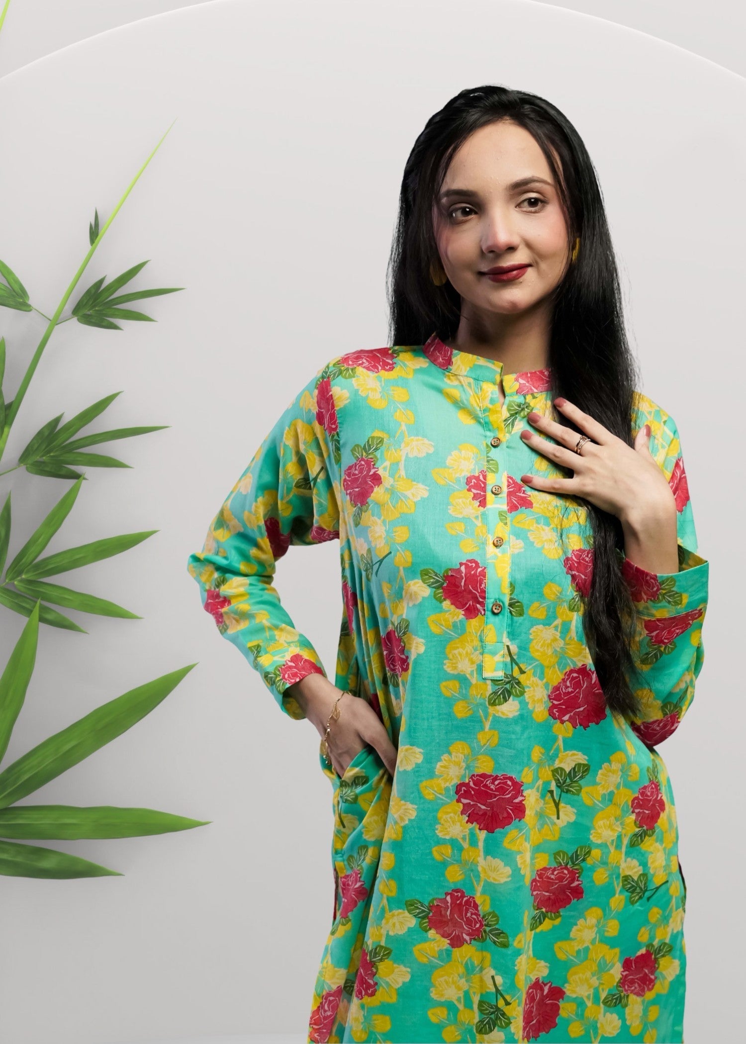 Ahlam By Safa Textile Seafoam Co ord Set Women 2pcs