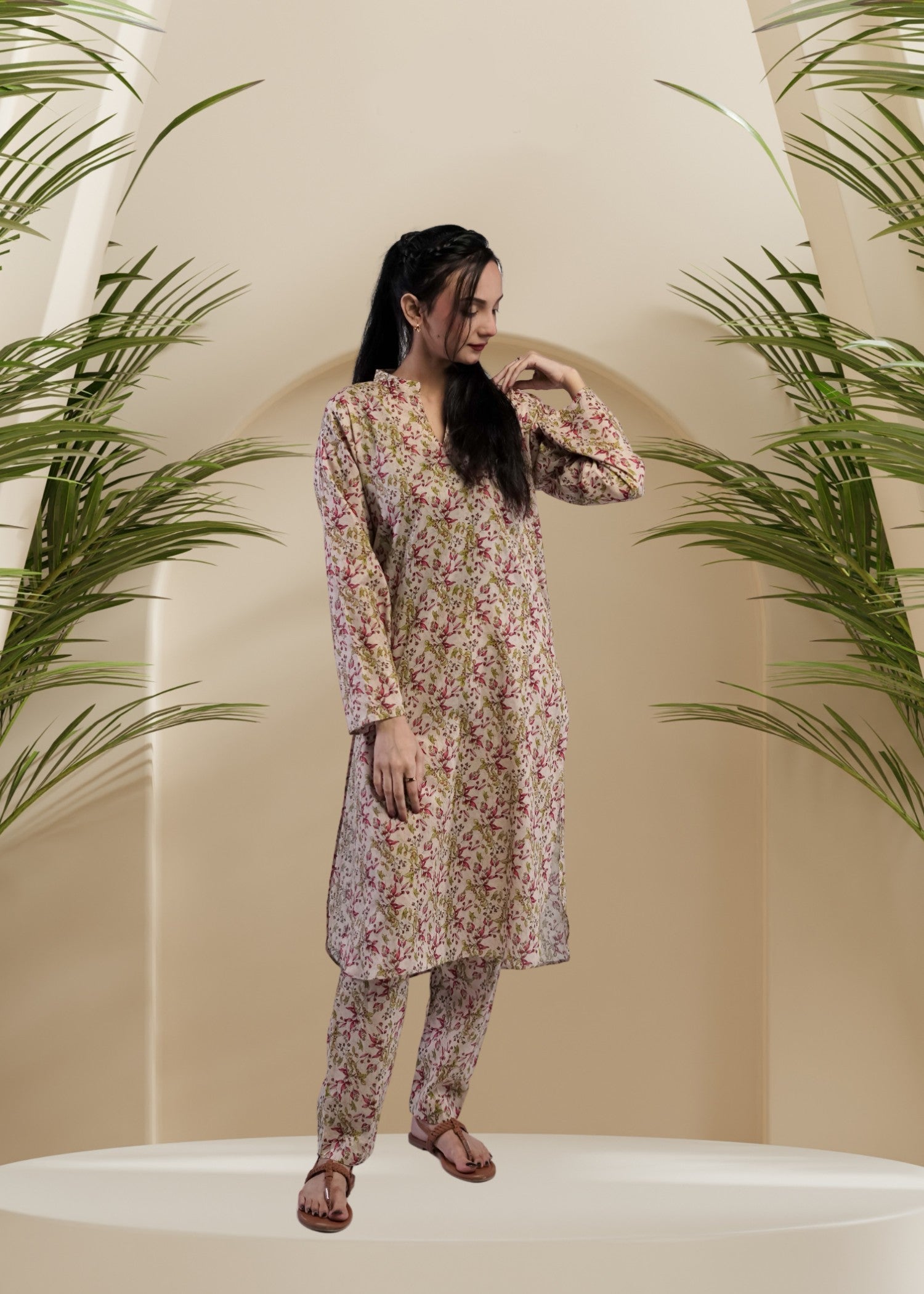 Ahlam By Safa Textile Floral Finesse Co Ord Set Women 2pcs