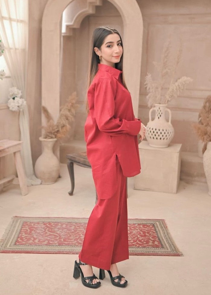 Zauk Reddish Maroon Two Piece Dress Women 2pcs