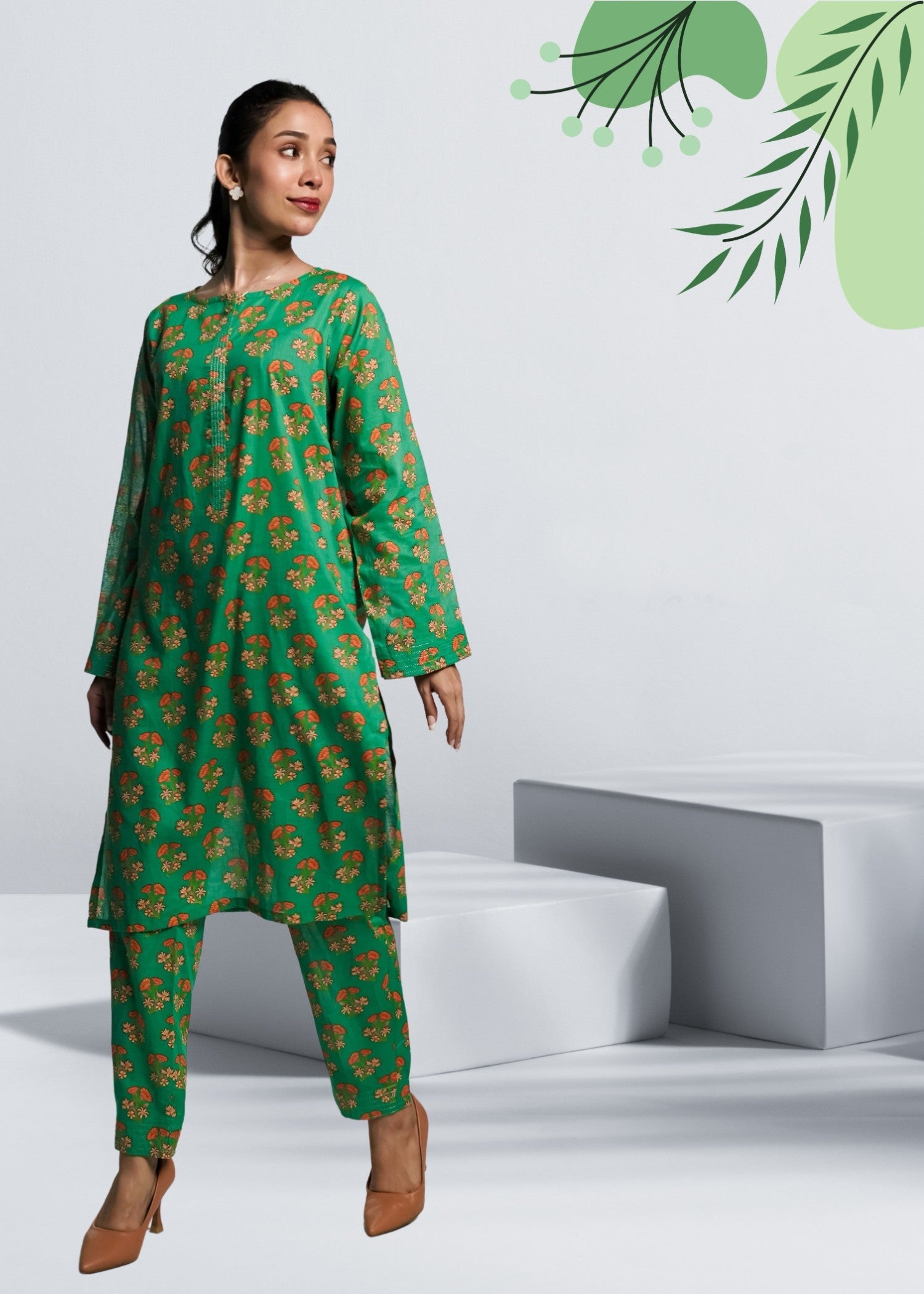 Ahlam By Safa Textile Allover Co ord Set Women 2pcs