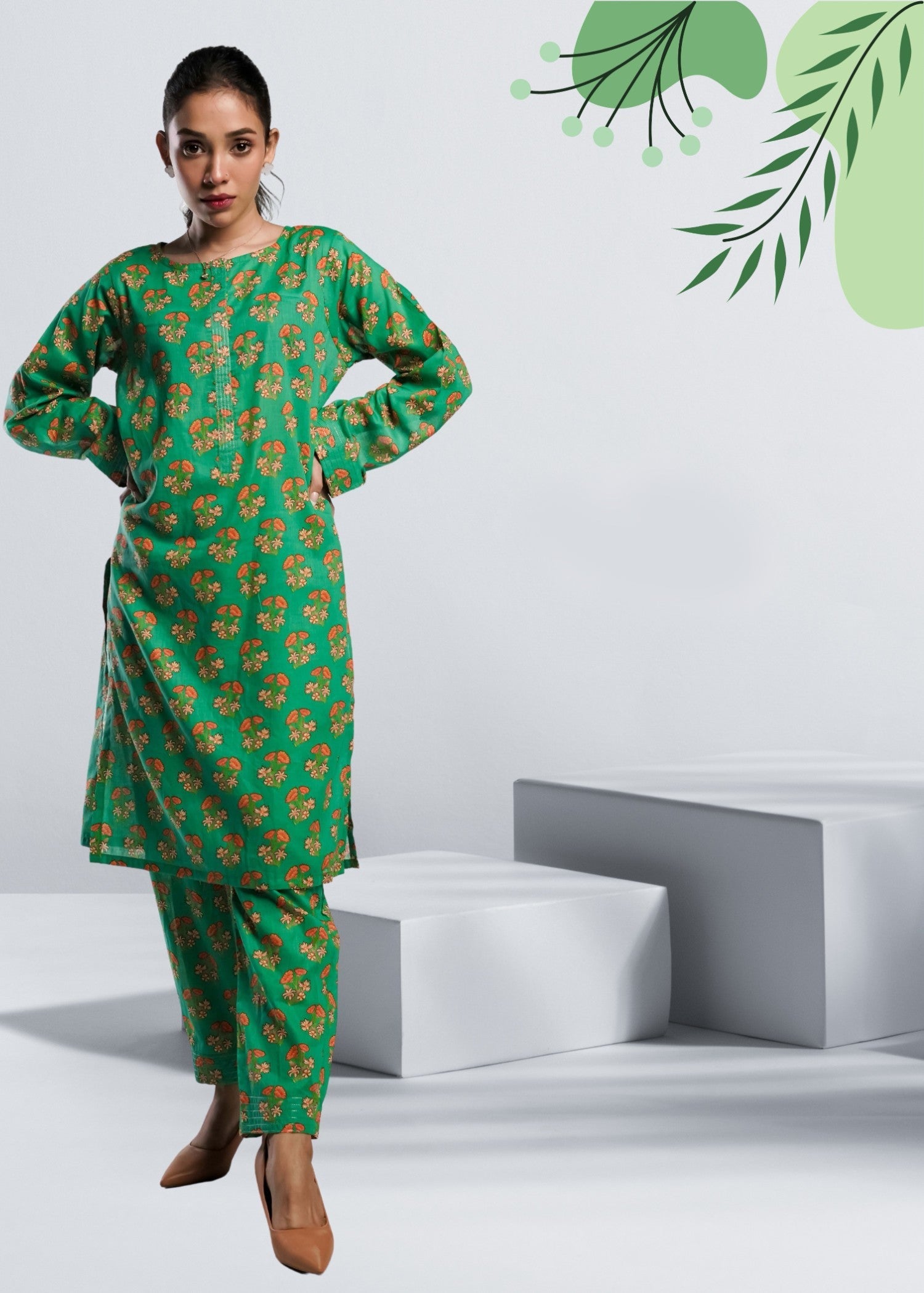 Ahlam By Safa Textile Allover Co ord Set Women 2pcs