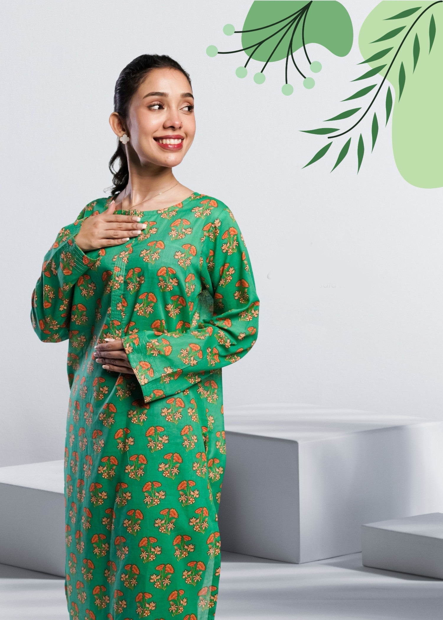 Ahlam By Safa Textile Allover Co ord Set Women 2pcs