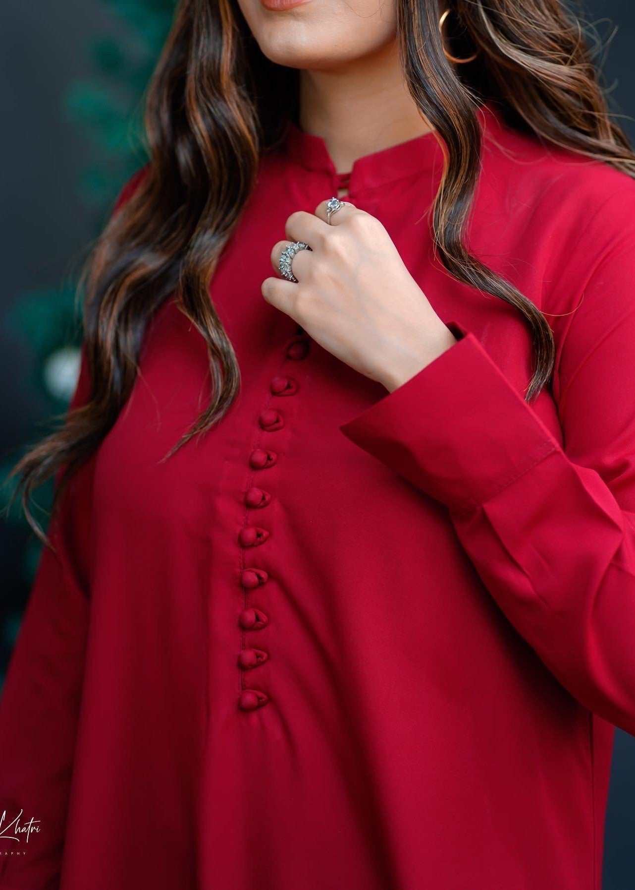 Zauk Red Two Piece Dress Women 2pcs