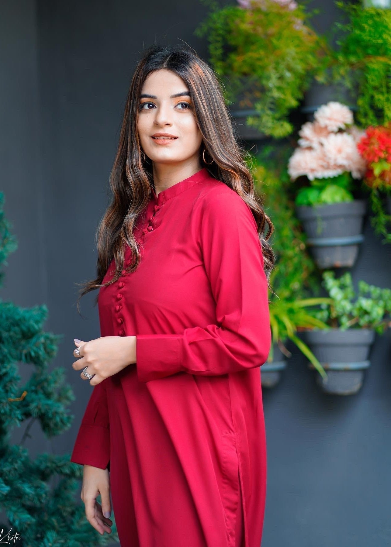 Zauk Red Two Piece Dress Women 2pcs