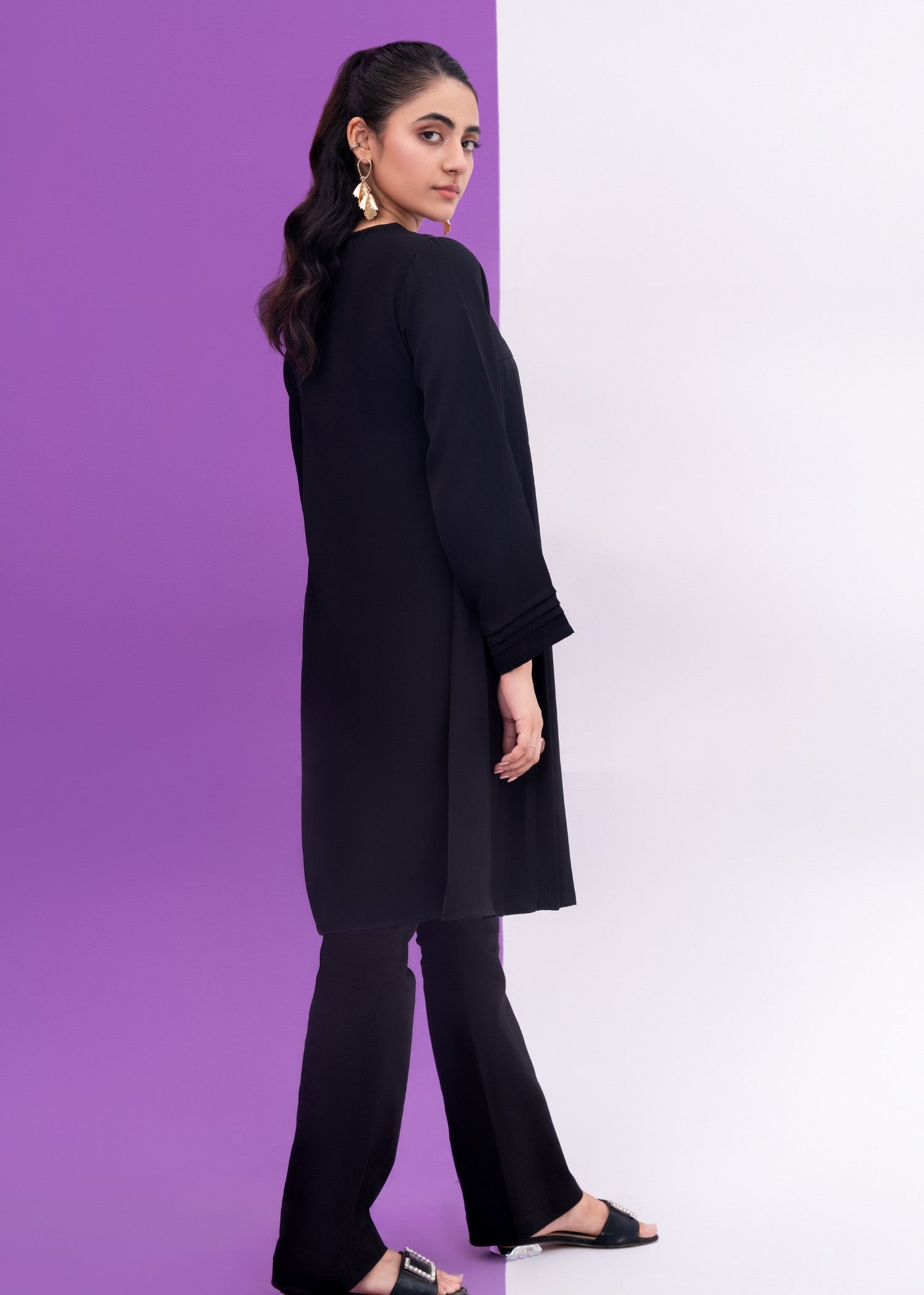 Flair 14 Black Shirt Frock Women 1pcs