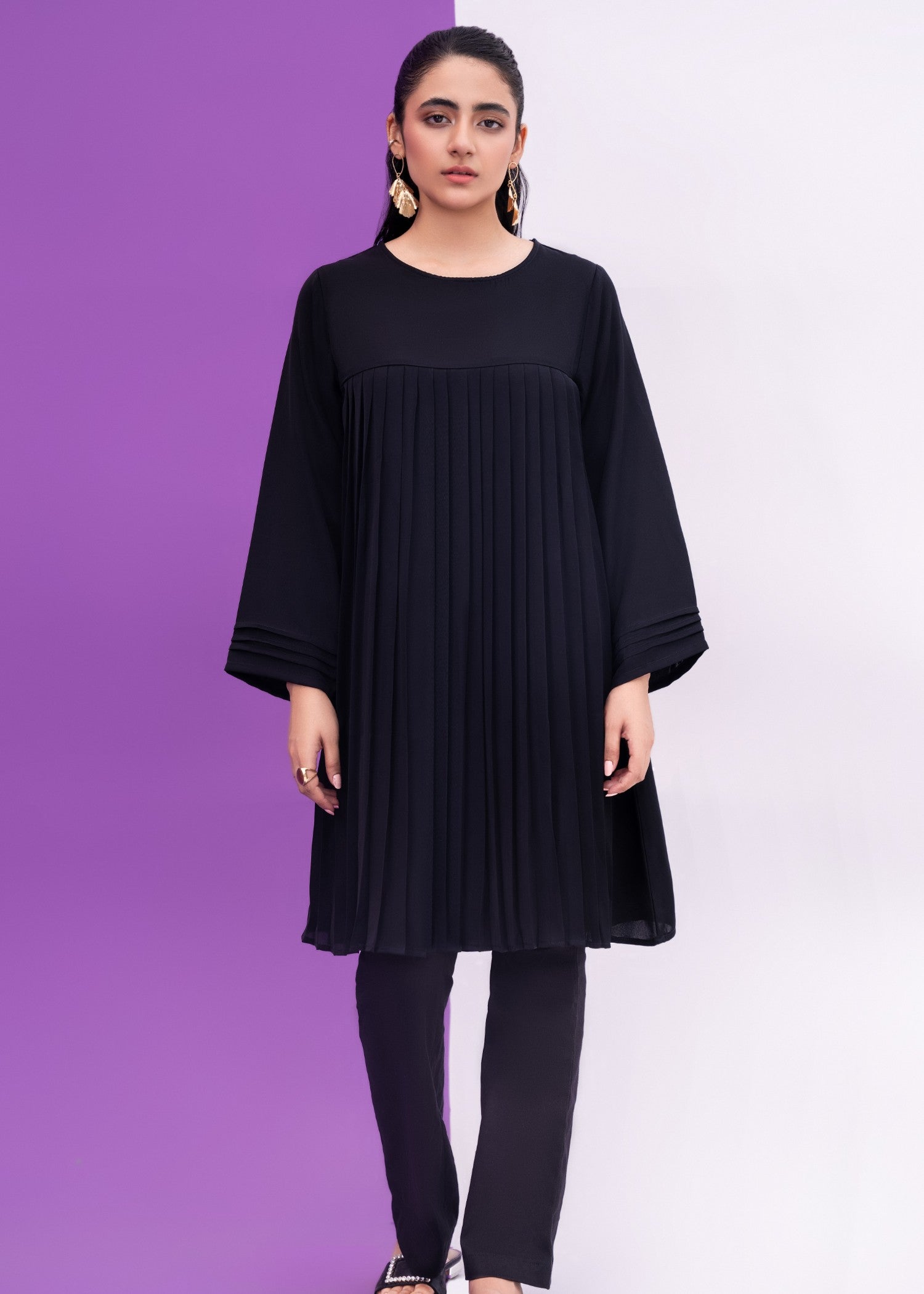 Flair 14 Black Shirt Frock Women 1pcs