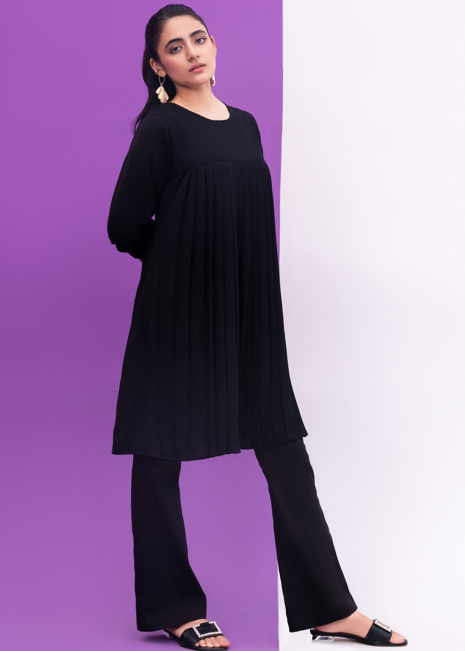 Flair 14 Black Shirt Frock Women 1pcs